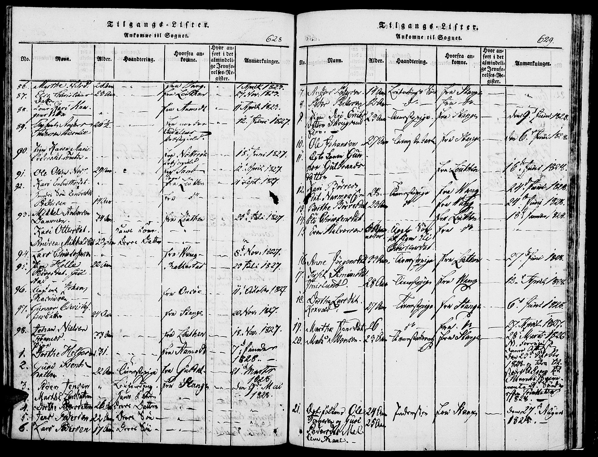 Romedal prestekontor, SAH/PREST-004/K/L0002: Parish register (official) no. 2, 1814-1828, p. 628-629