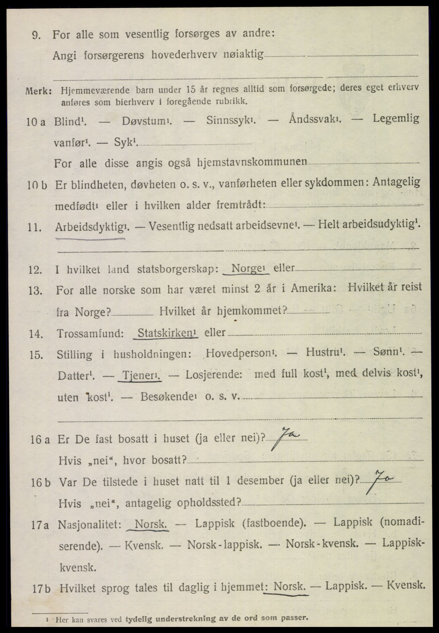 SAT, 1920 census for Snåsa, 1920, p. 4983