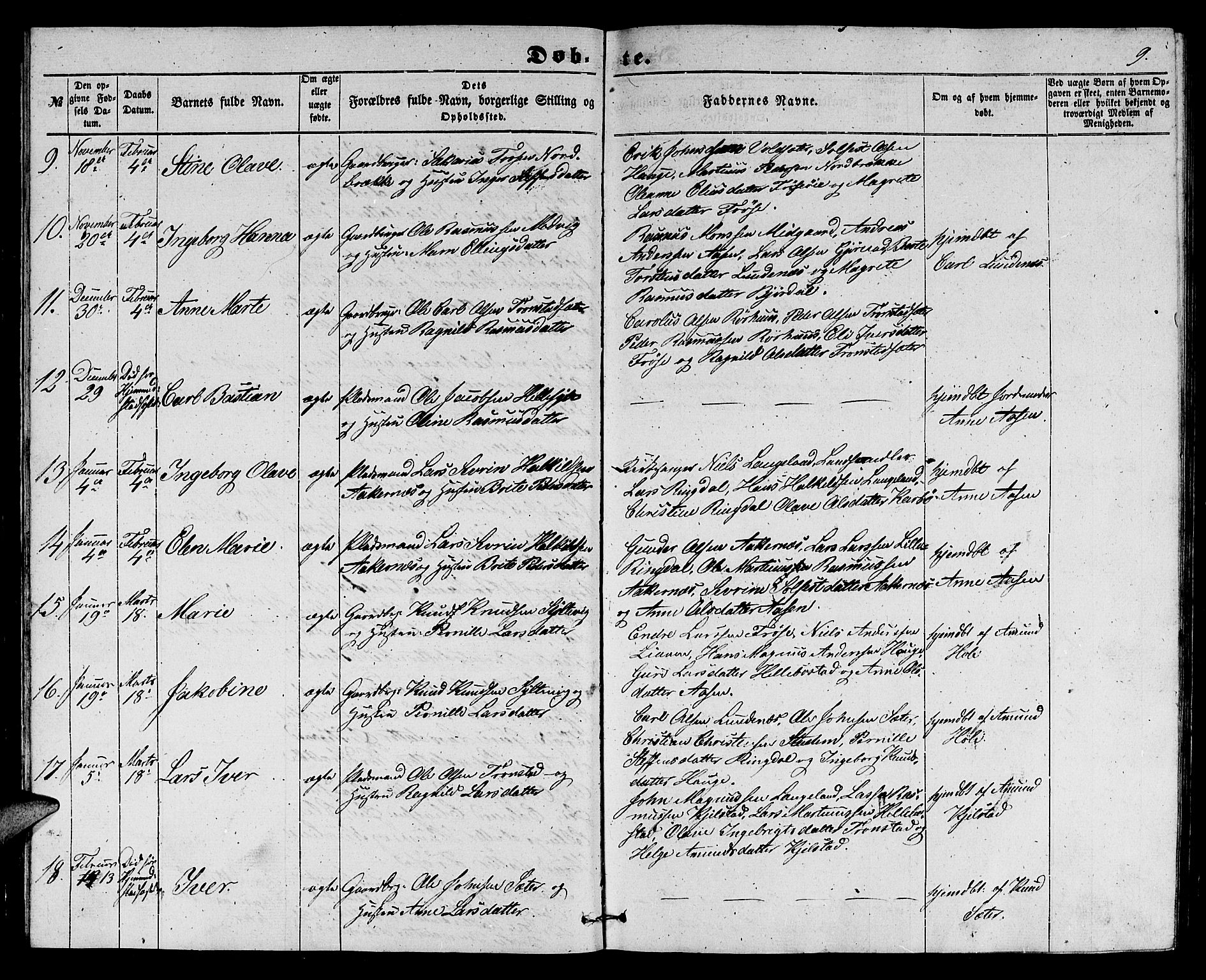 Ministerialprotokoller, klokkerbøker og fødselsregistre - Møre og Romsdal, AV/SAT-A-1454/517/L0228: Parish register (copy) no. 517C01, 1854-1865, p. 9