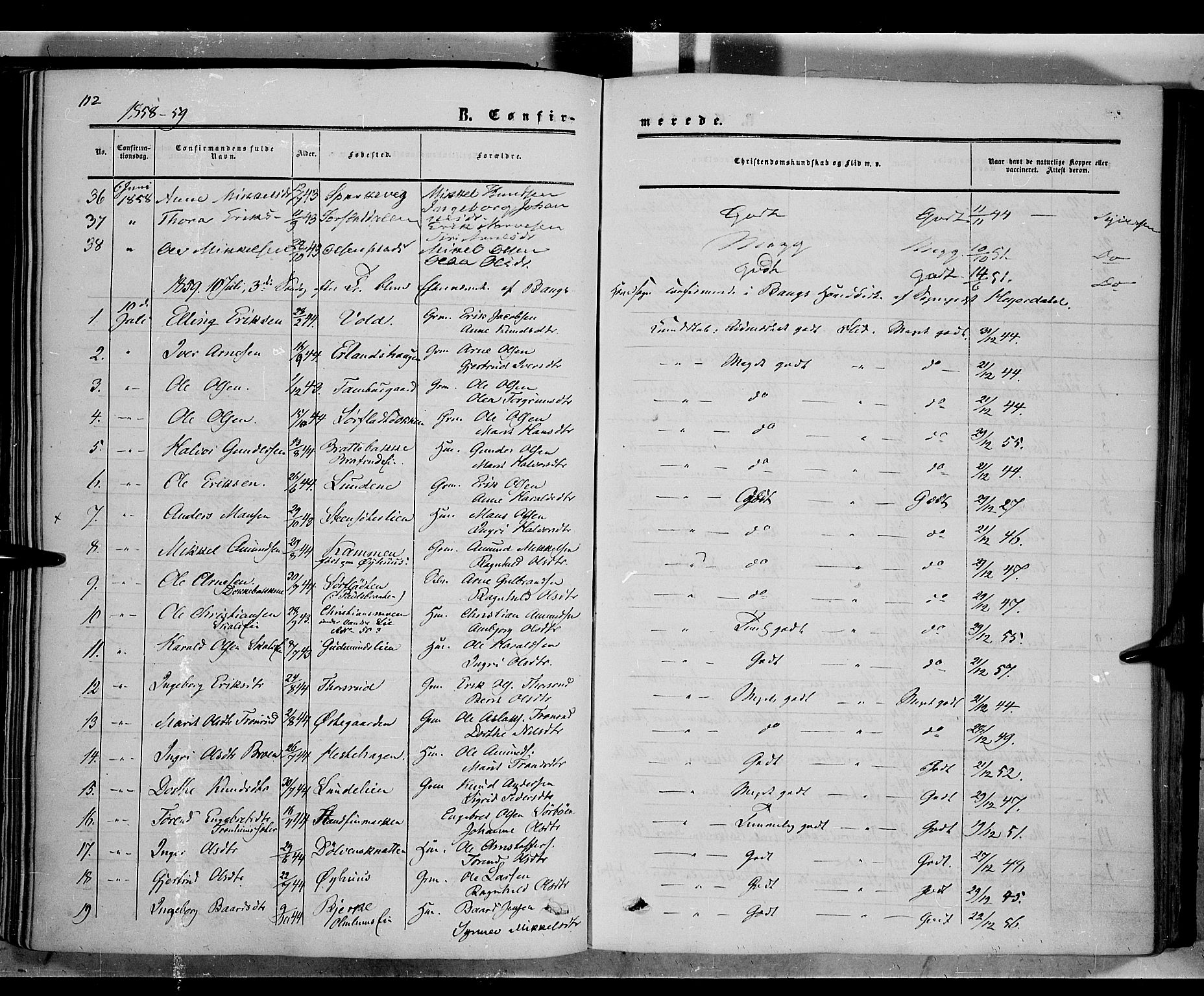 Sør-Aurdal prestekontor, SAH/PREST-128/H/Ha/Haa/L0005: Parish register (official) no. 5, 1849-1876, p. 112