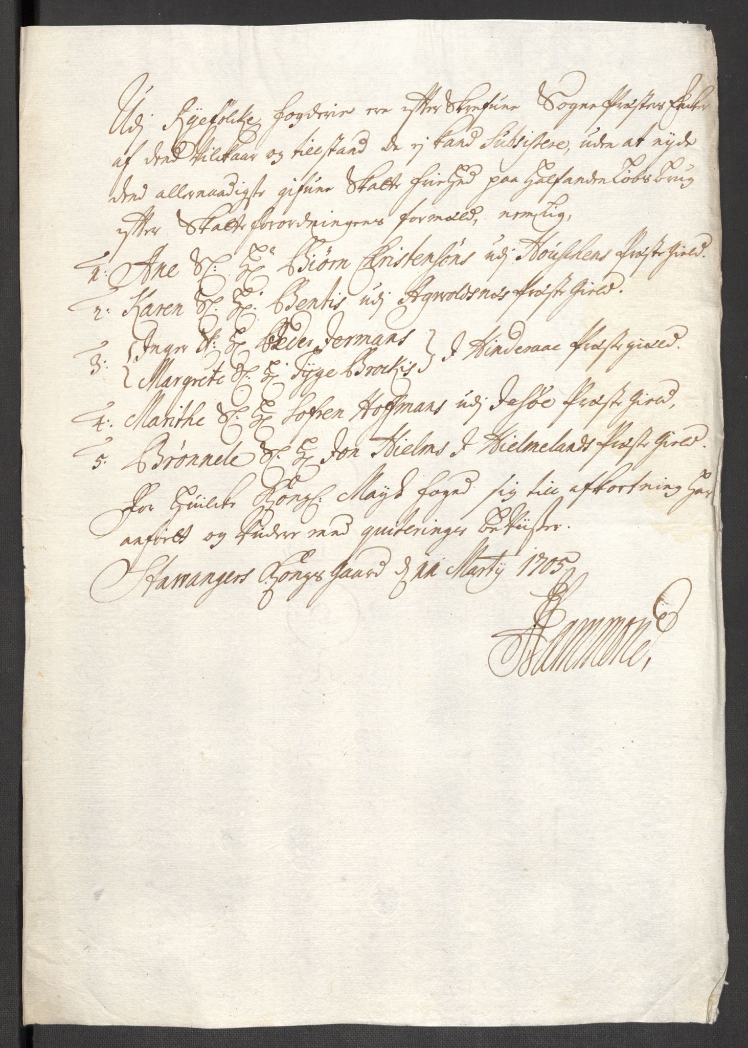 Rentekammeret inntil 1814, Reviderte regnskaper, Fogderegnskap, RA/EA-4092/R47/L2860: Fogderegnskap Ryfylke, 1703-1705, p. 221