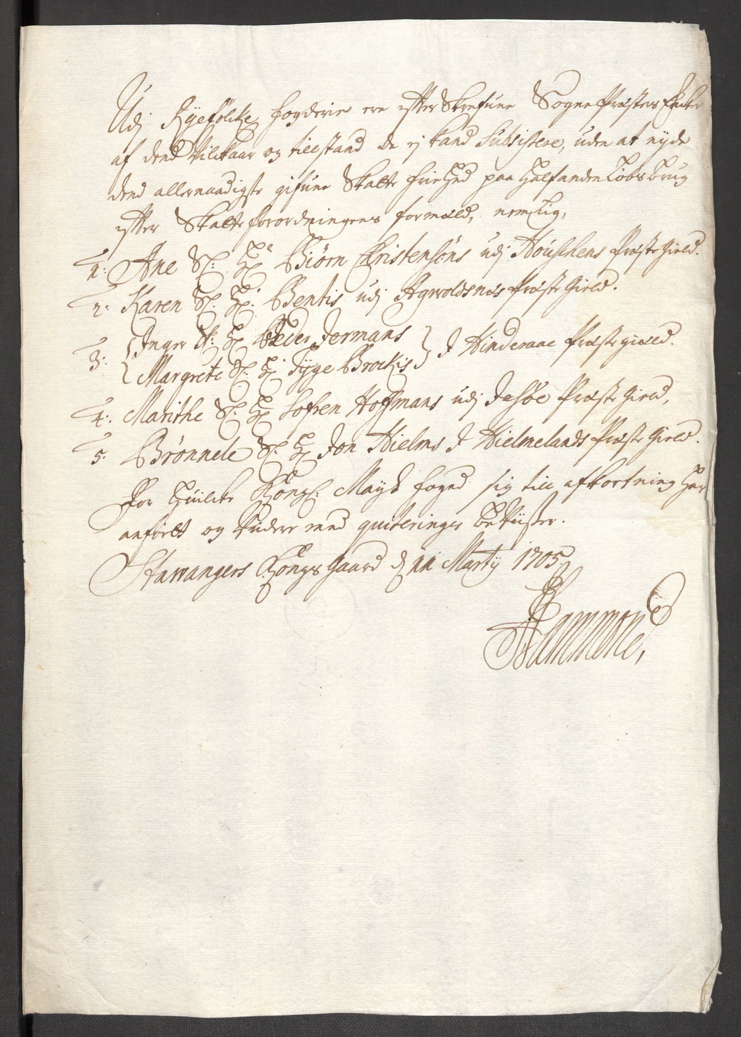 Rentekammeret inntil 1814, Reviderte regnskaper, Fogderegnskap, AV/RA-EA-4092/R47/L2860: Fogderegnskap Ryfylke, 1703-1705, p. 221