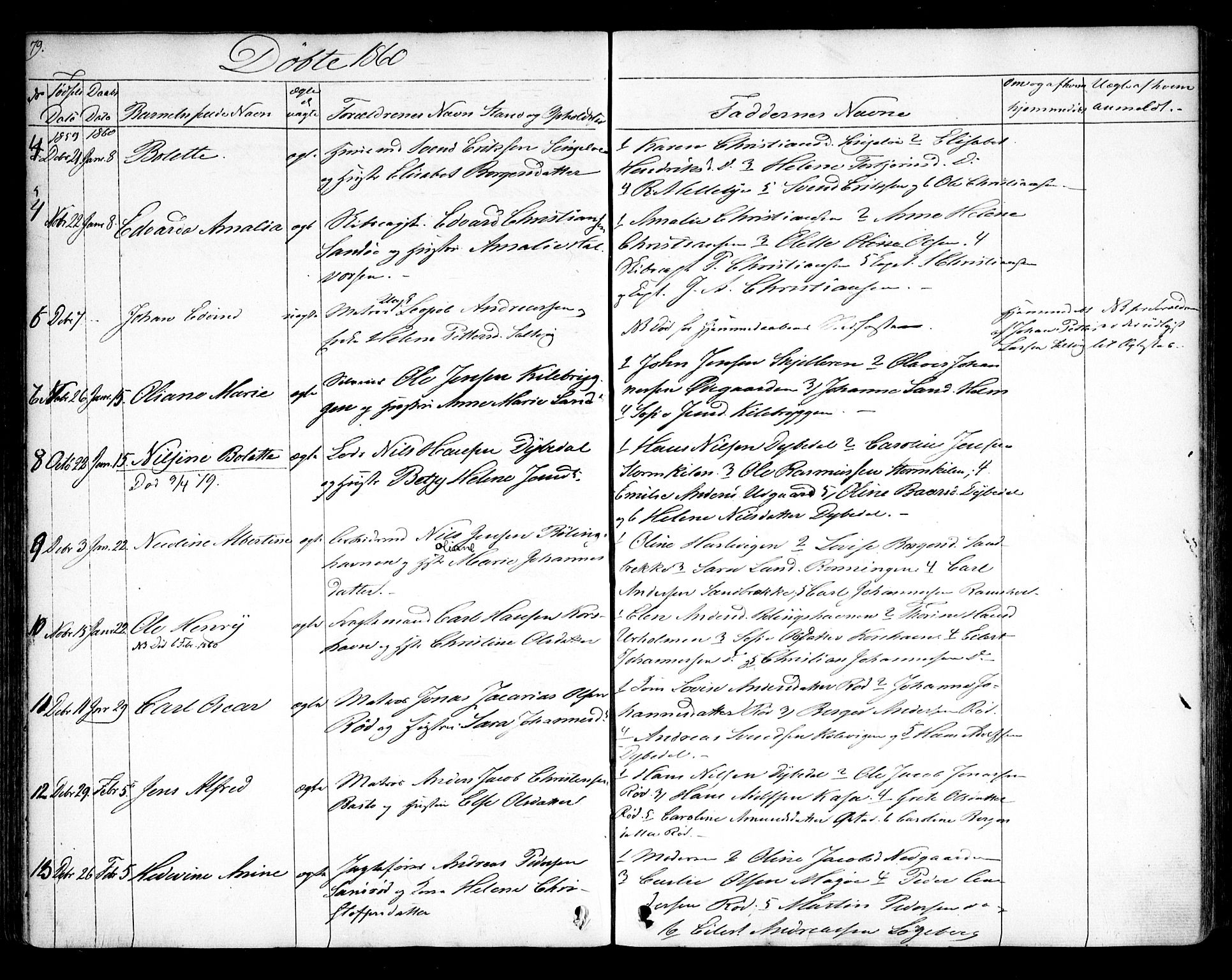 Hvaler prestekontor Kirkebøker, AV/SAO-A-2001/F/Fa/L0006: Parish register (official) no. I 6, 1846-1863, p. 79