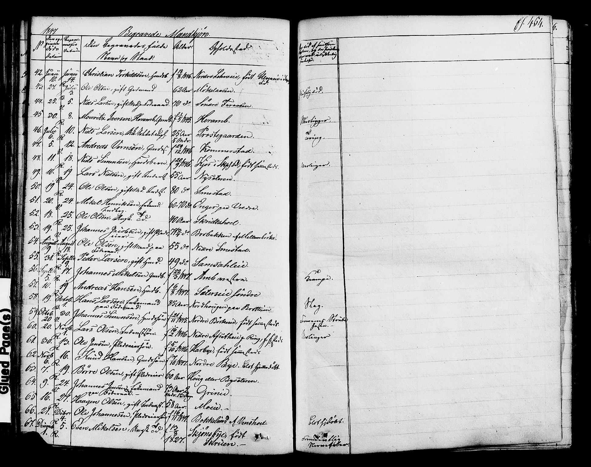 Ringsaker prestekontor, AV/SAH-PREST-014/K/Ka/L0008: Parish register (official) no. 8, 1837-1850, p. 454