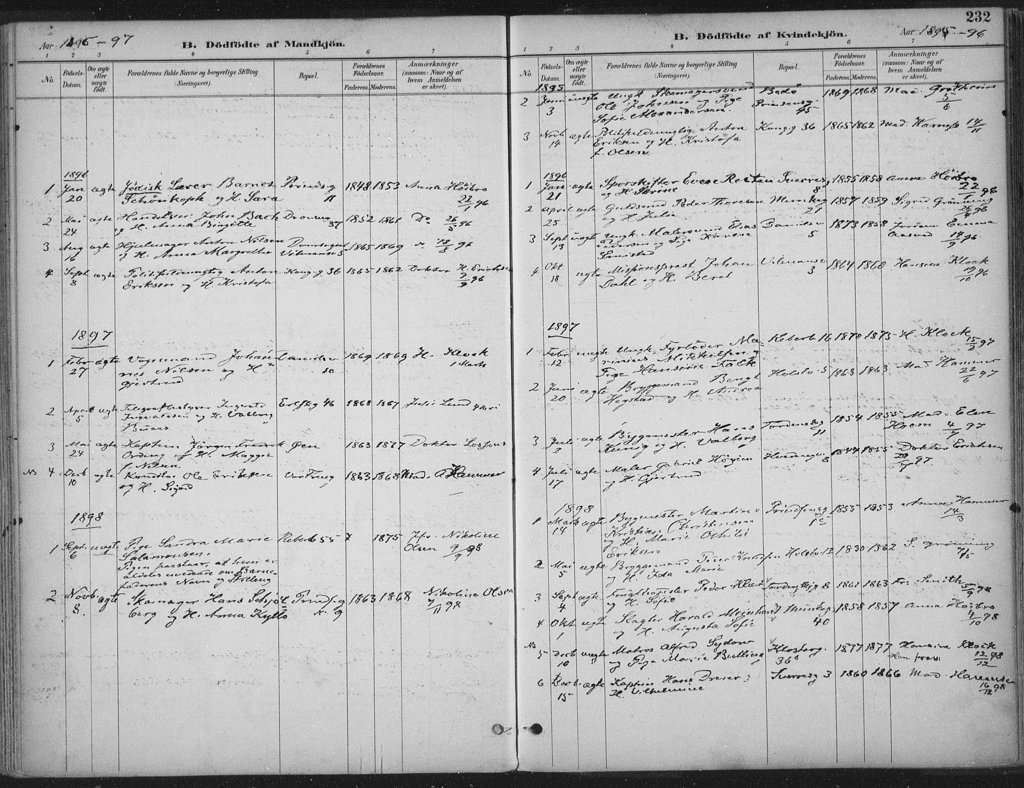 Ministerialprotokoller, klokkerbøker og fødselsregistre - Sør-Trøndelag, AV/SAT-A-1456/601/L0062: Parish register (official) no. 601A30, 1891-1911, p. 232