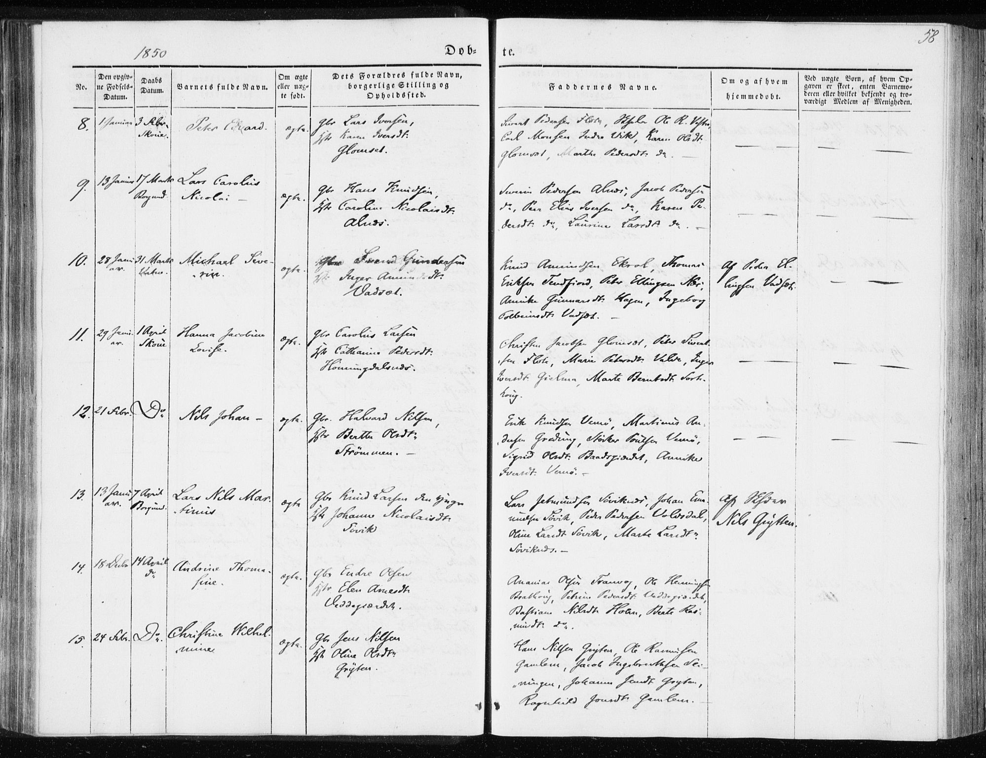 Ministerialprotokoller, klokkerbøker og fødselsregistre - Møre og Romsdal, AV/SAT-A-1454/528/L0415: Curate's parish register no. 528B03, 1843-1852, p. 58