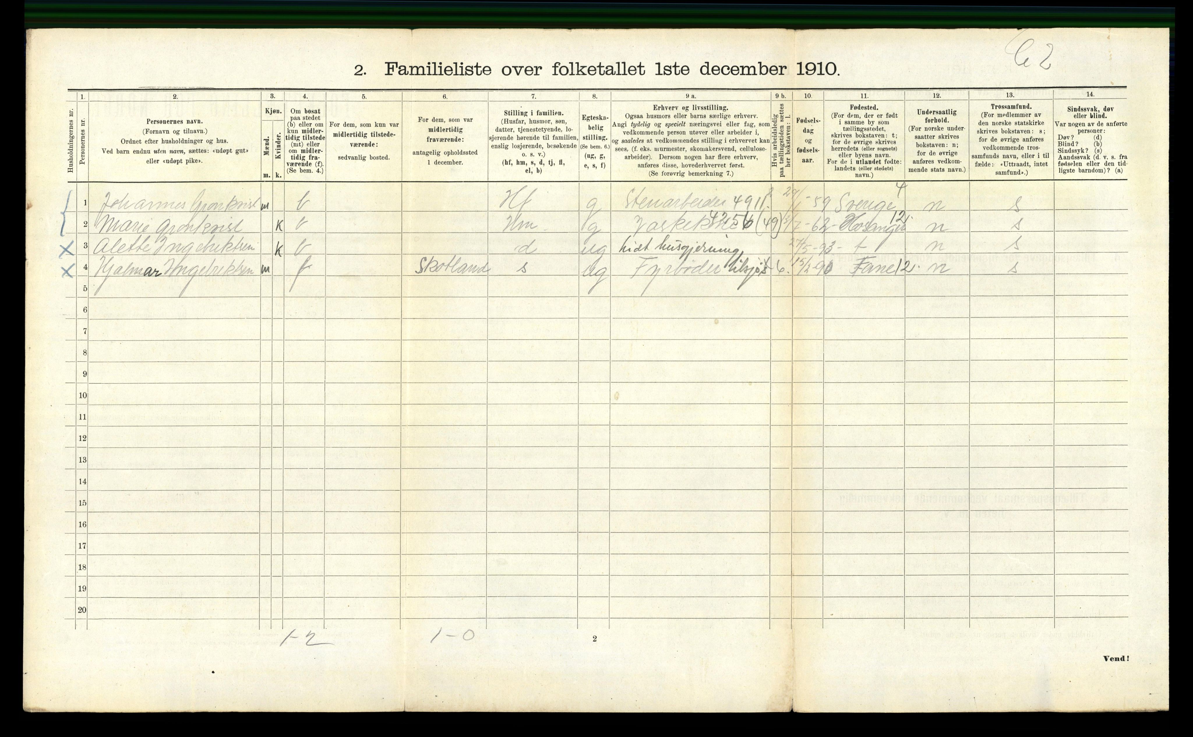 RA, 1910 census for Bergen, 1910, p. 40150