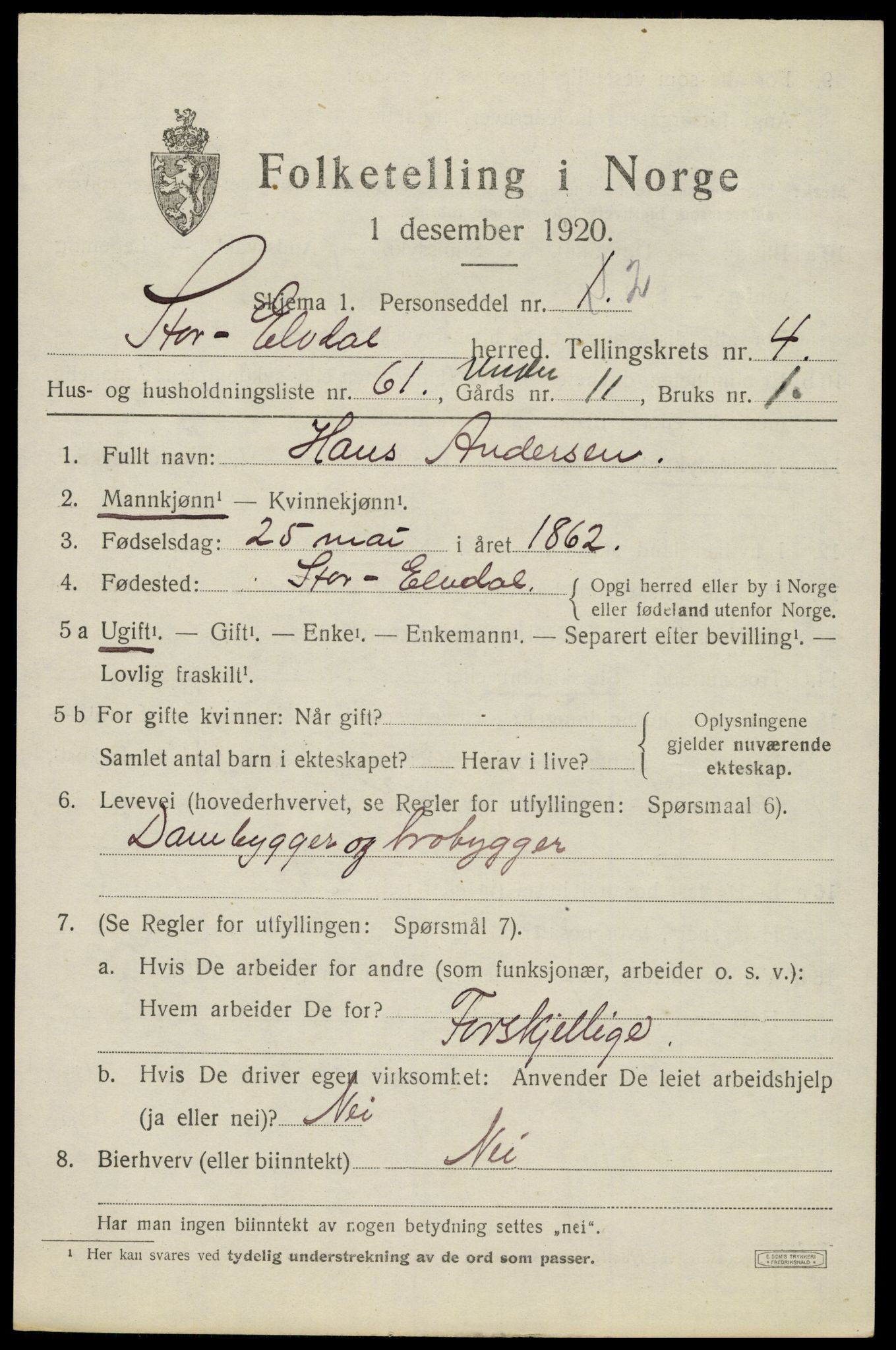 SAH, 1920 census for Stor-Elvdal, 1920, p. 4094