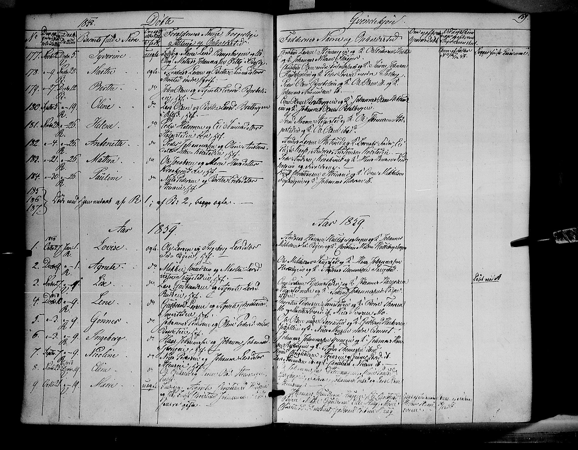Ringsaker prestekontor, SAH/PREST-014/K/Ka/L0009: Parish register (official) no. 9, 1850-1860, p. 159