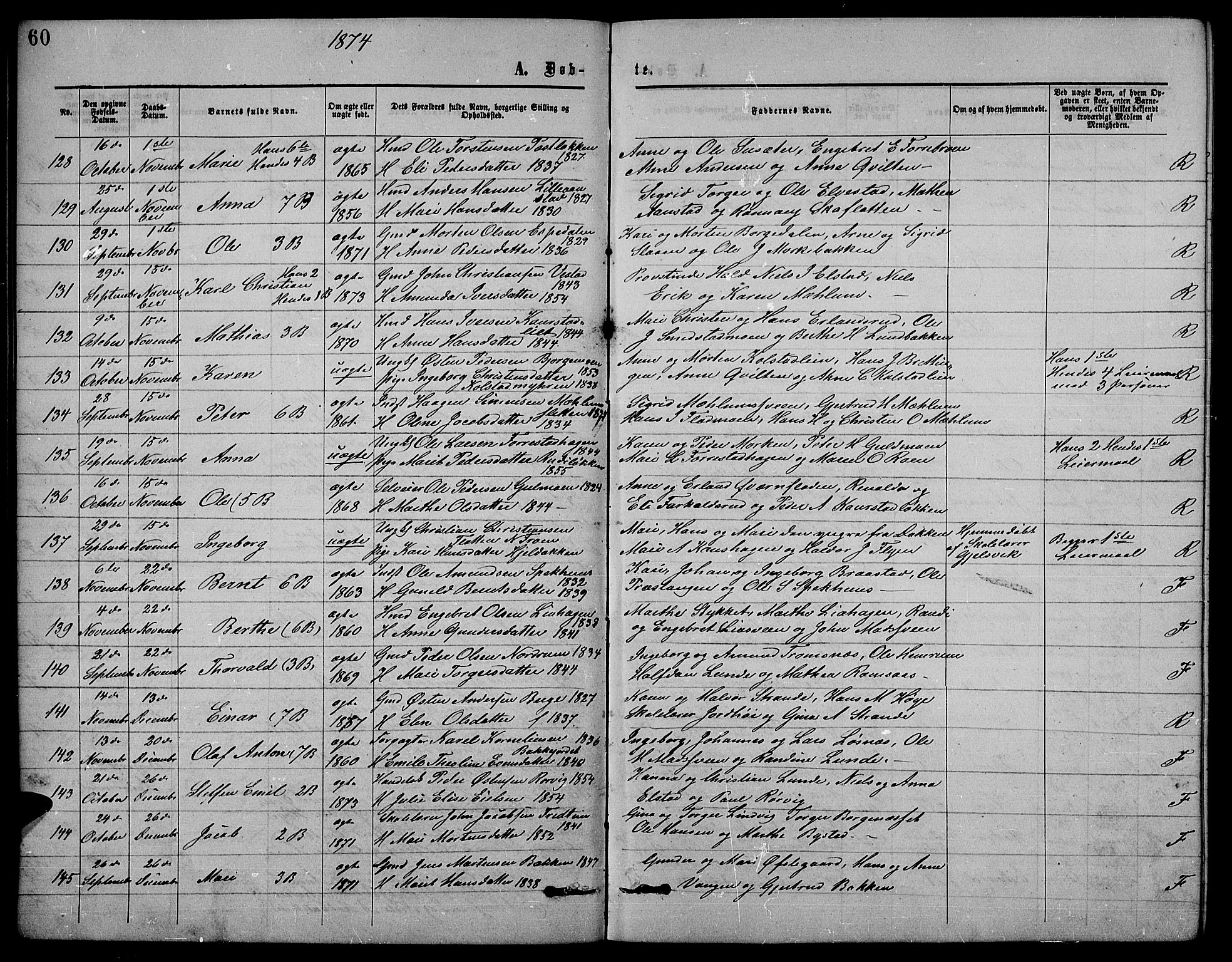 Ringebu prestekontor, SAH/PREST-082/H/Ha/Hab/L0004: Parish register (copy) no. 4, 1867-1879, p. 60