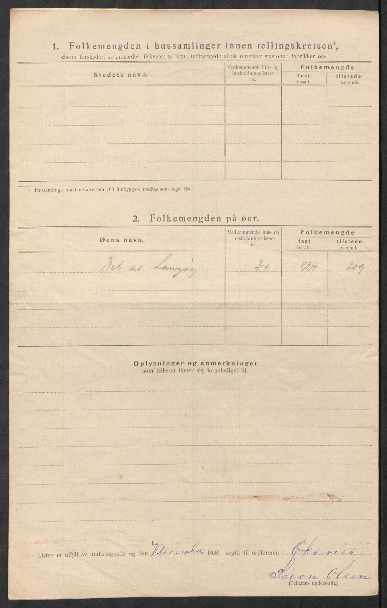 SAT, 1920 census for Øksnes, 1920, p. 14