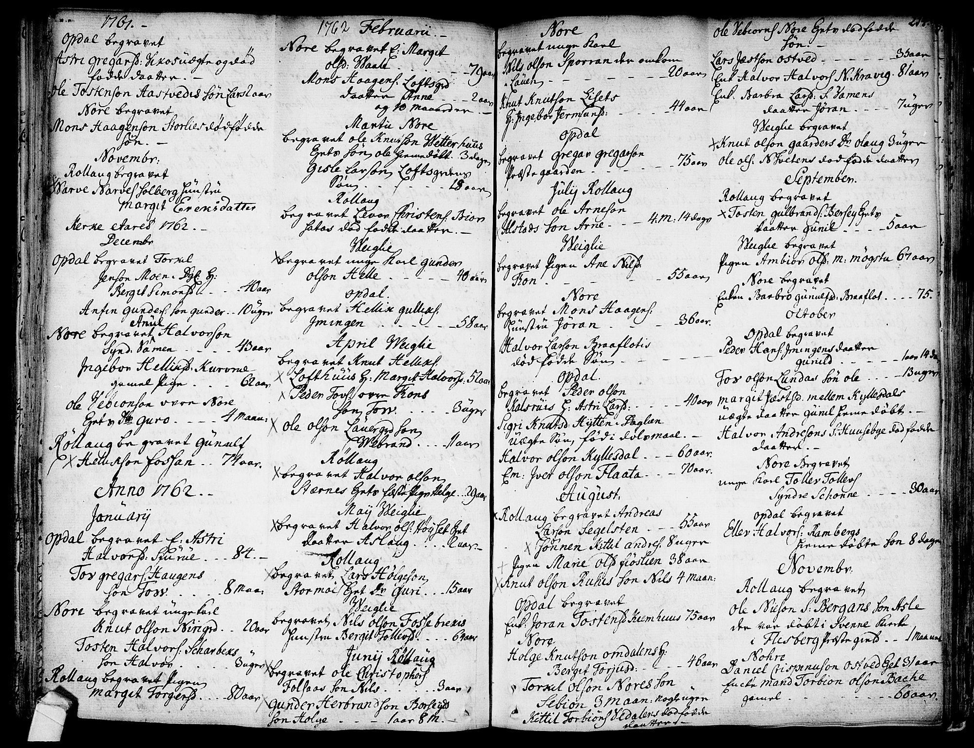 Rollag kirkebøker, SAKO/A-240/F/Fa/L0003: Parish register (official) no. I 3, 1743-1778, p. 214