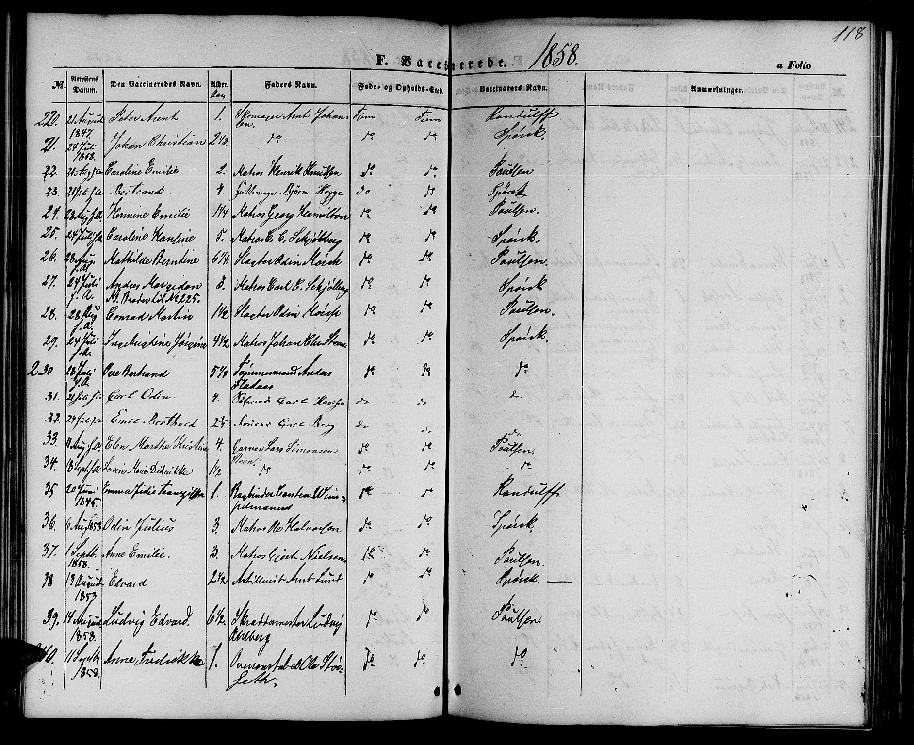 Ministerialprotokoller, klokkerbøker og fødselsregistre - Sør-Trøndelag, SAT/A-1456/602/L0113: Parish register (official) no. 602A11, 1849-1861, p. 118