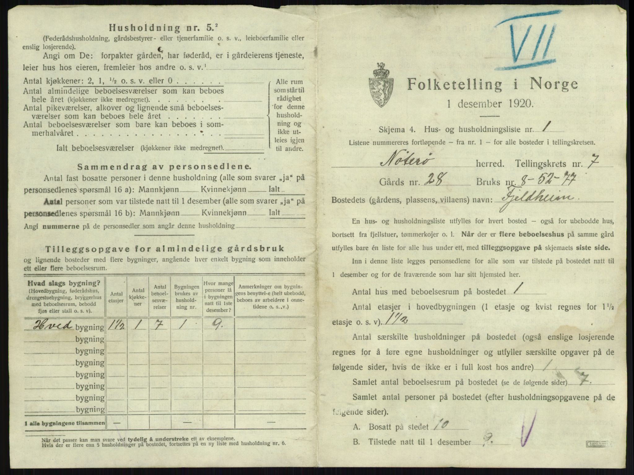 SAKO, 1920 census for Nøtterøy, 1920, p. 1322