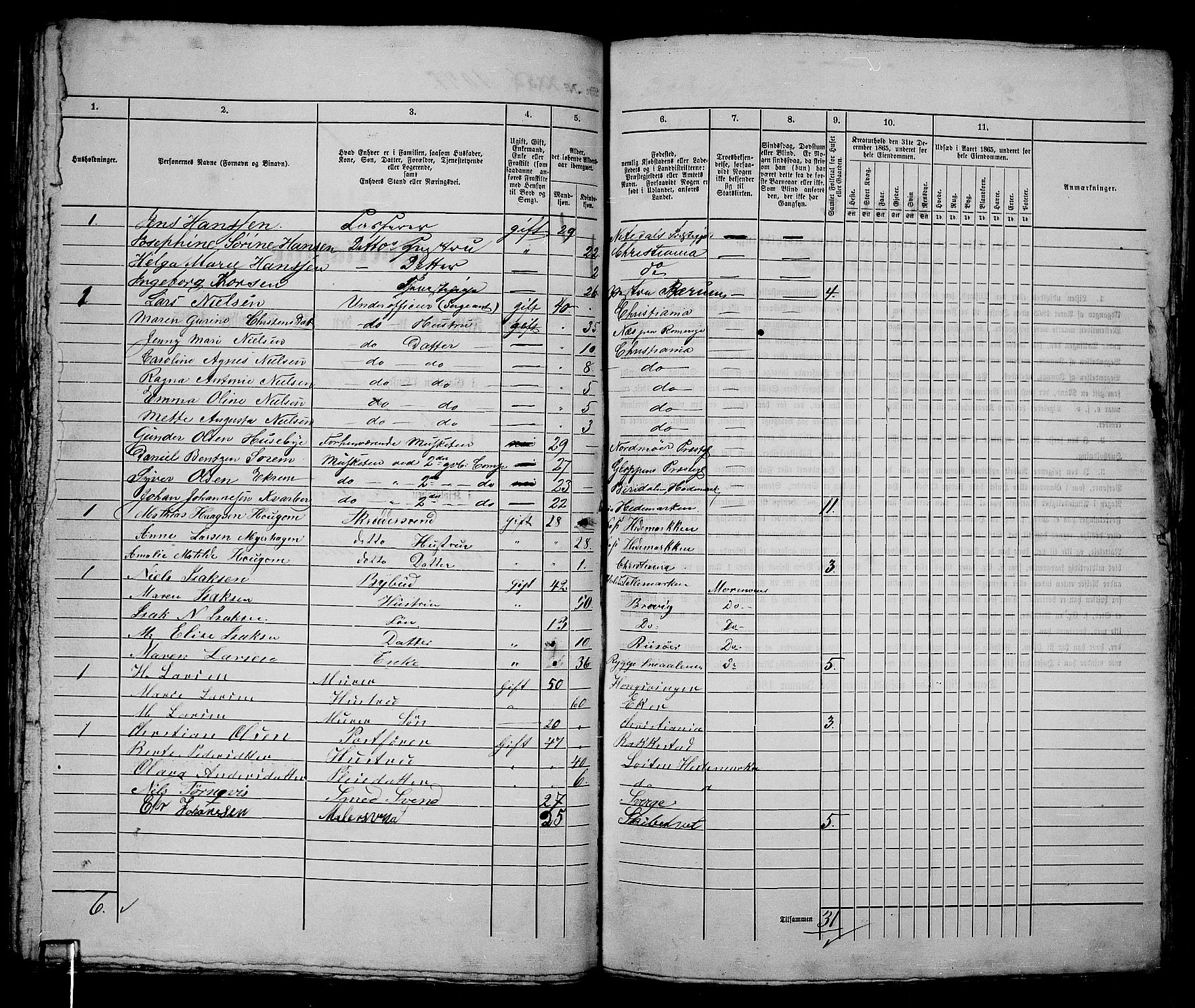 RA, 1865 census for Kristiania, 1865, p. 2359