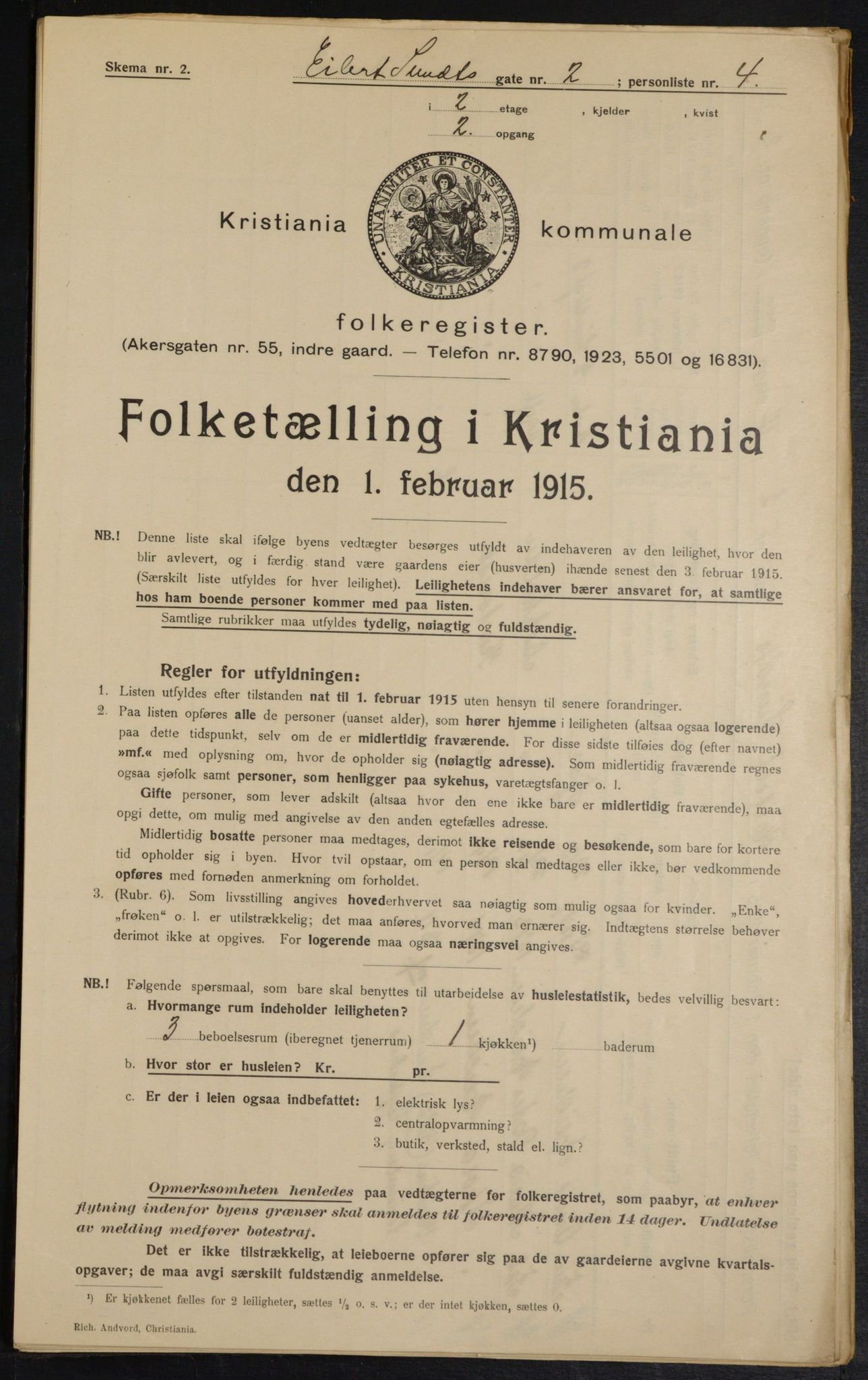 OBA, Municipal Census 1915 for Kristiania, 1915, p. 18535