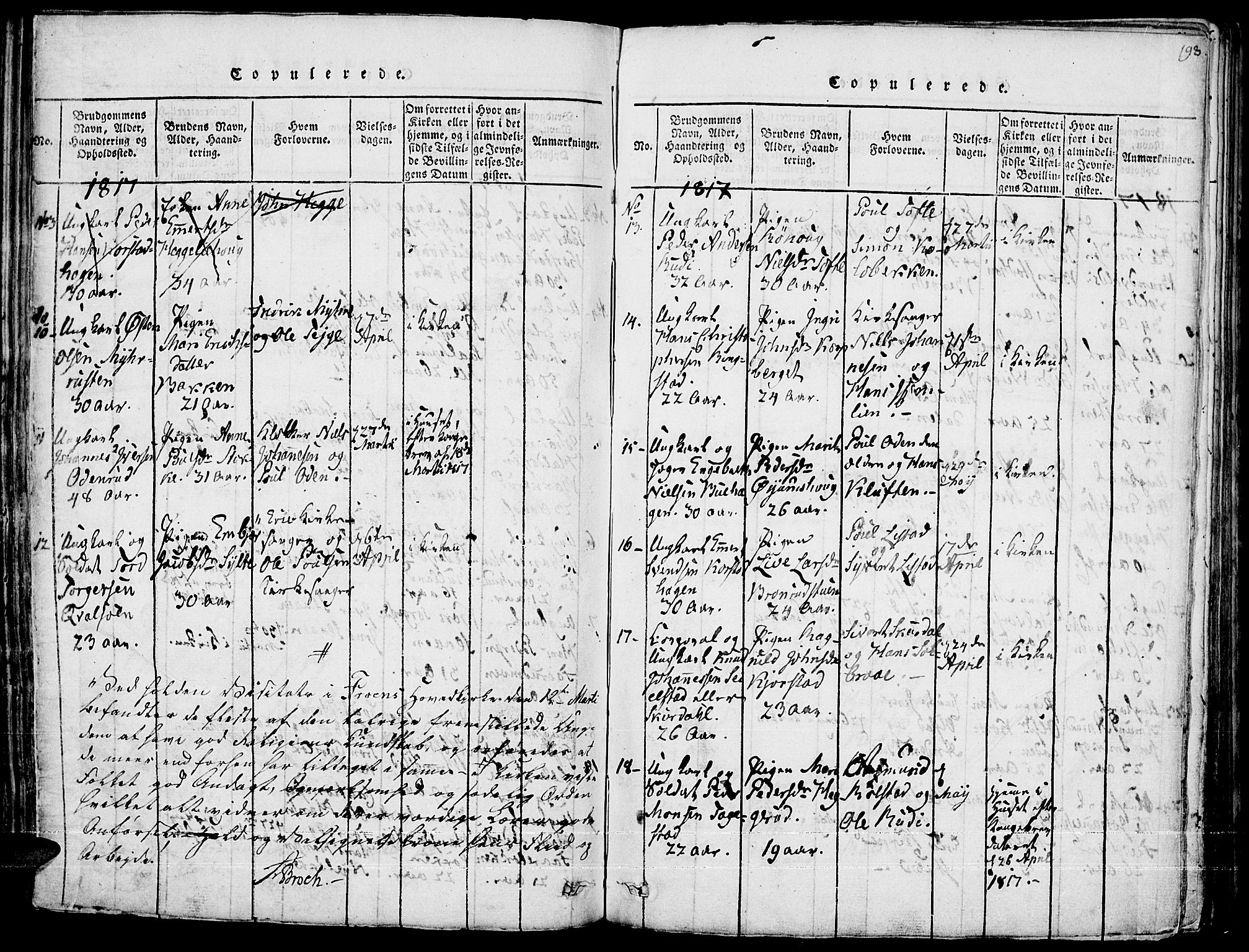 Fron prestekontor, SAH/PREST-078/H/Ha/Haa/L0002: Parish register (official) no. 2, 1816-1827, p. 198