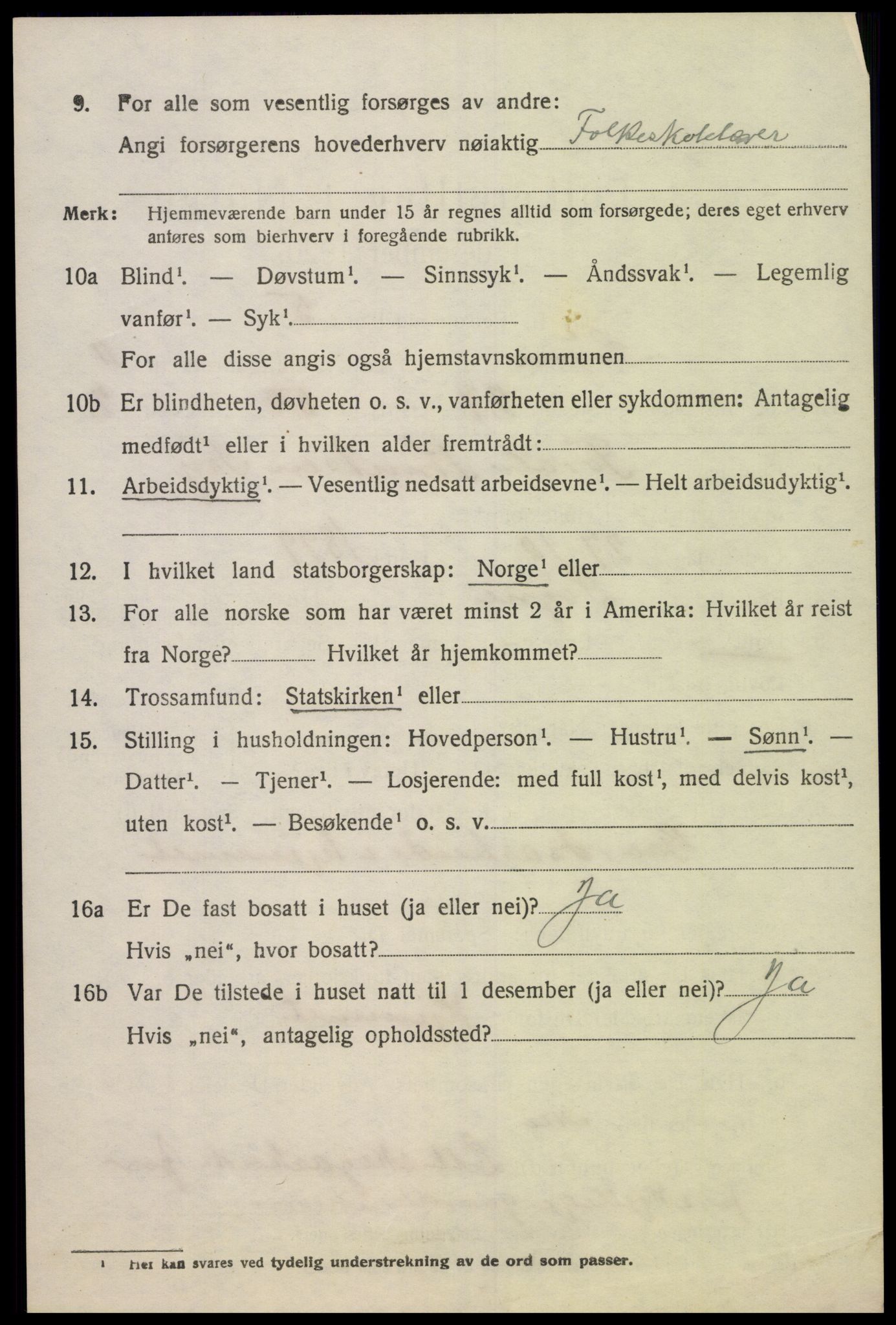 SAK, 1920 census for Søgne, 1920, p. 5920