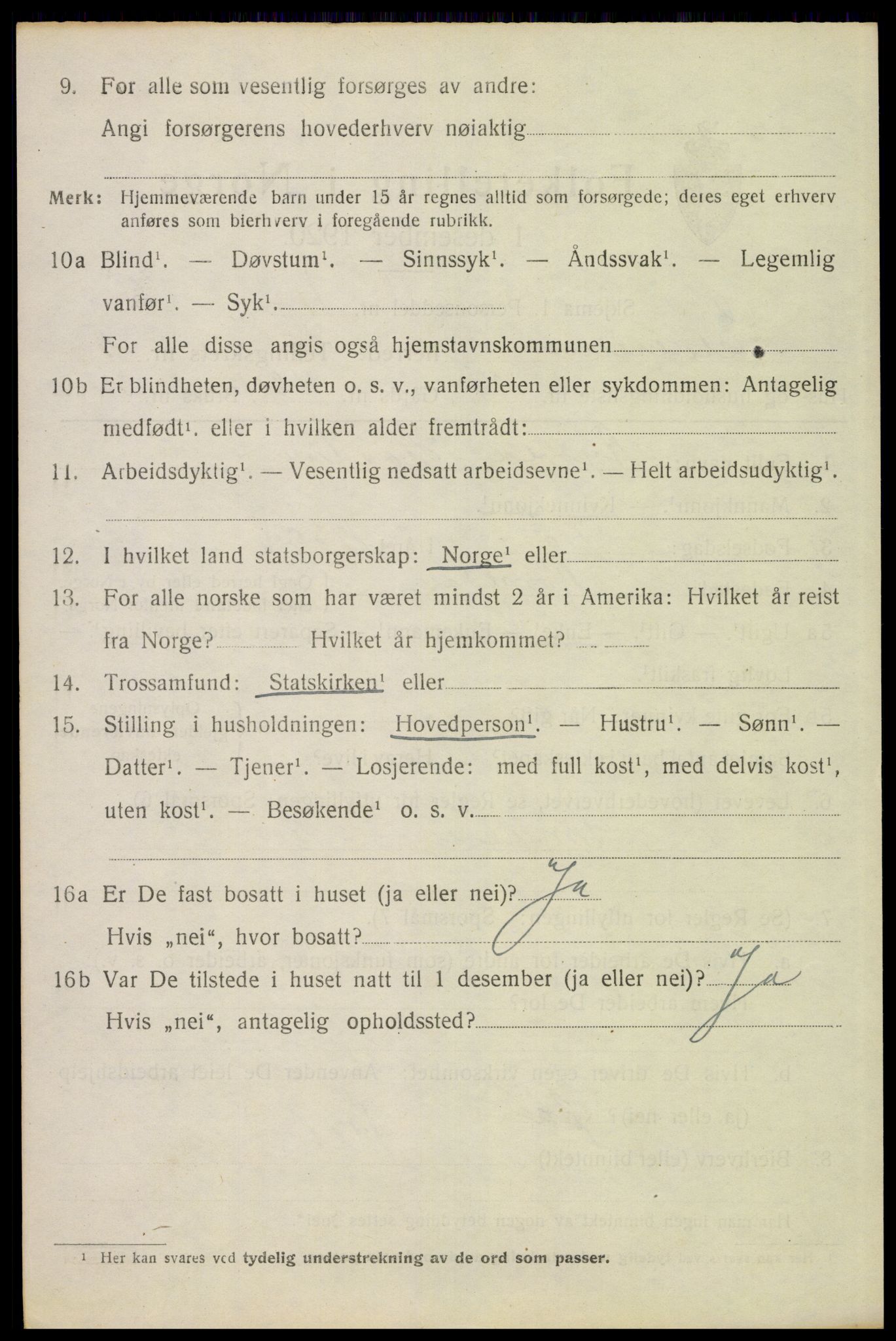 SAH, 1920 census for Elverum, 1920, p. 7711