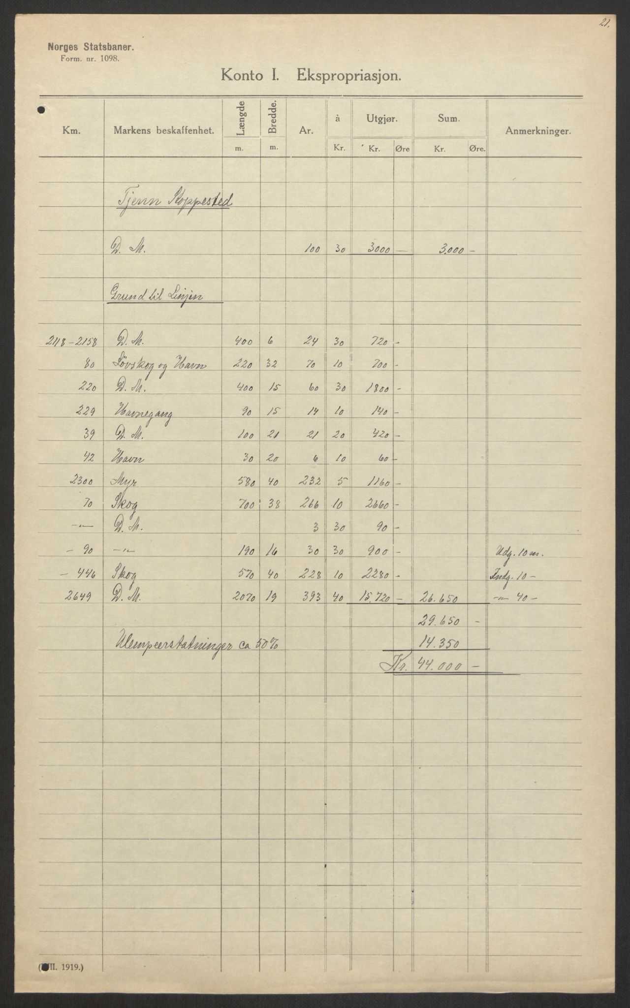Norges Statsbaner, Baneavdelingen B, AV/RA-S-1619/1/F/Fa/L0042: NORGE-JYLLAND, 1920, p. 78