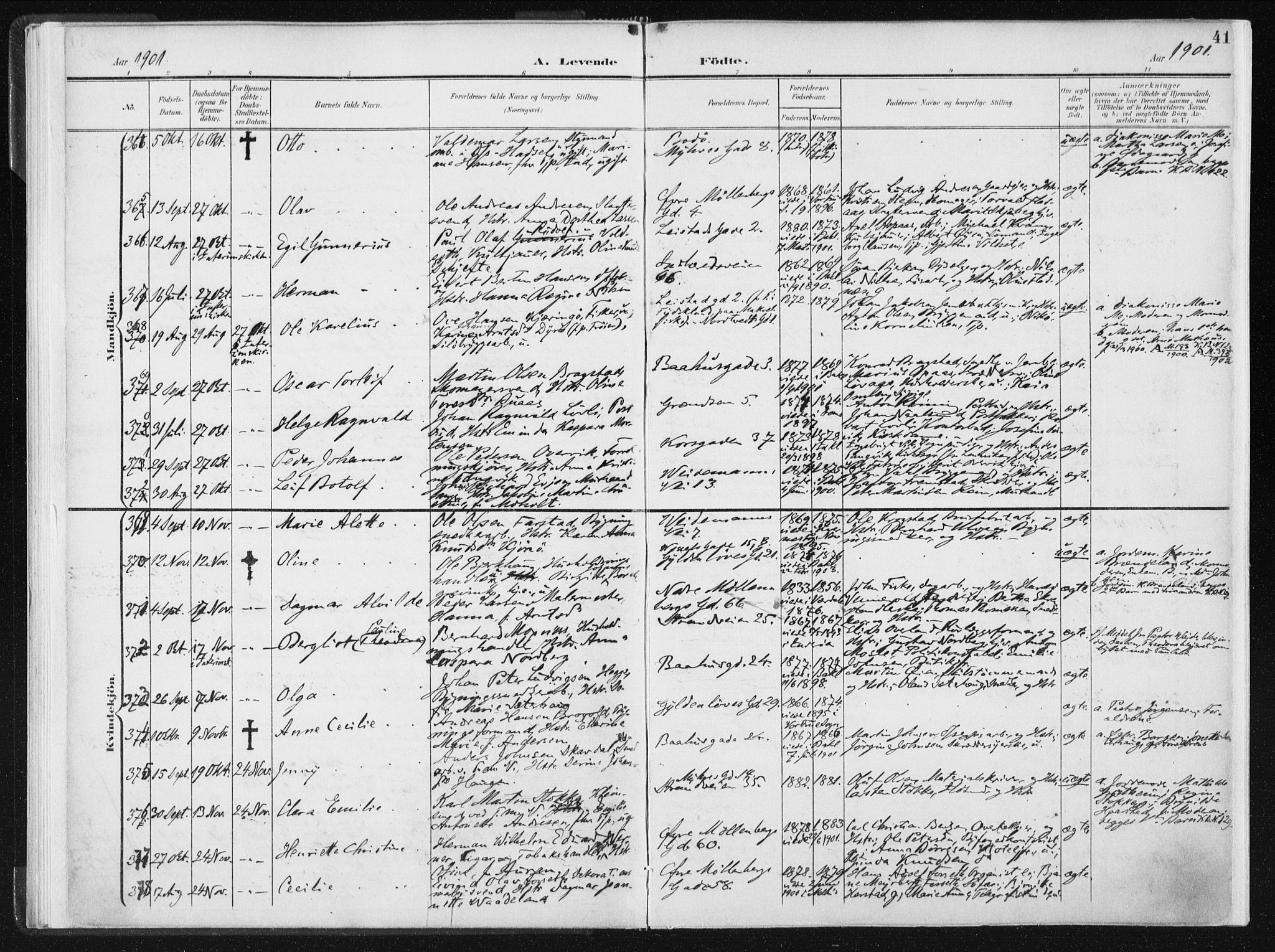 Ministerialprotokoller, klokkerbøker og fødselsregistre - Sør-Trøndelag, SAT/A-1456/604/L0199: Parish register (official) no. 604A20I, 1901-1906, p. 41