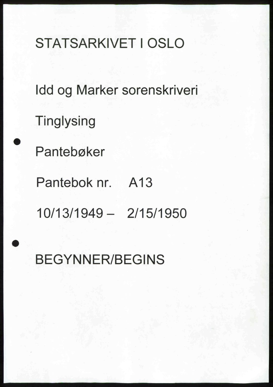 Idd og Marker sorenskriveri, SAO/A-10283/G/Gb/Gbb/L0013: Mortgage book no. A13, 1949-1950