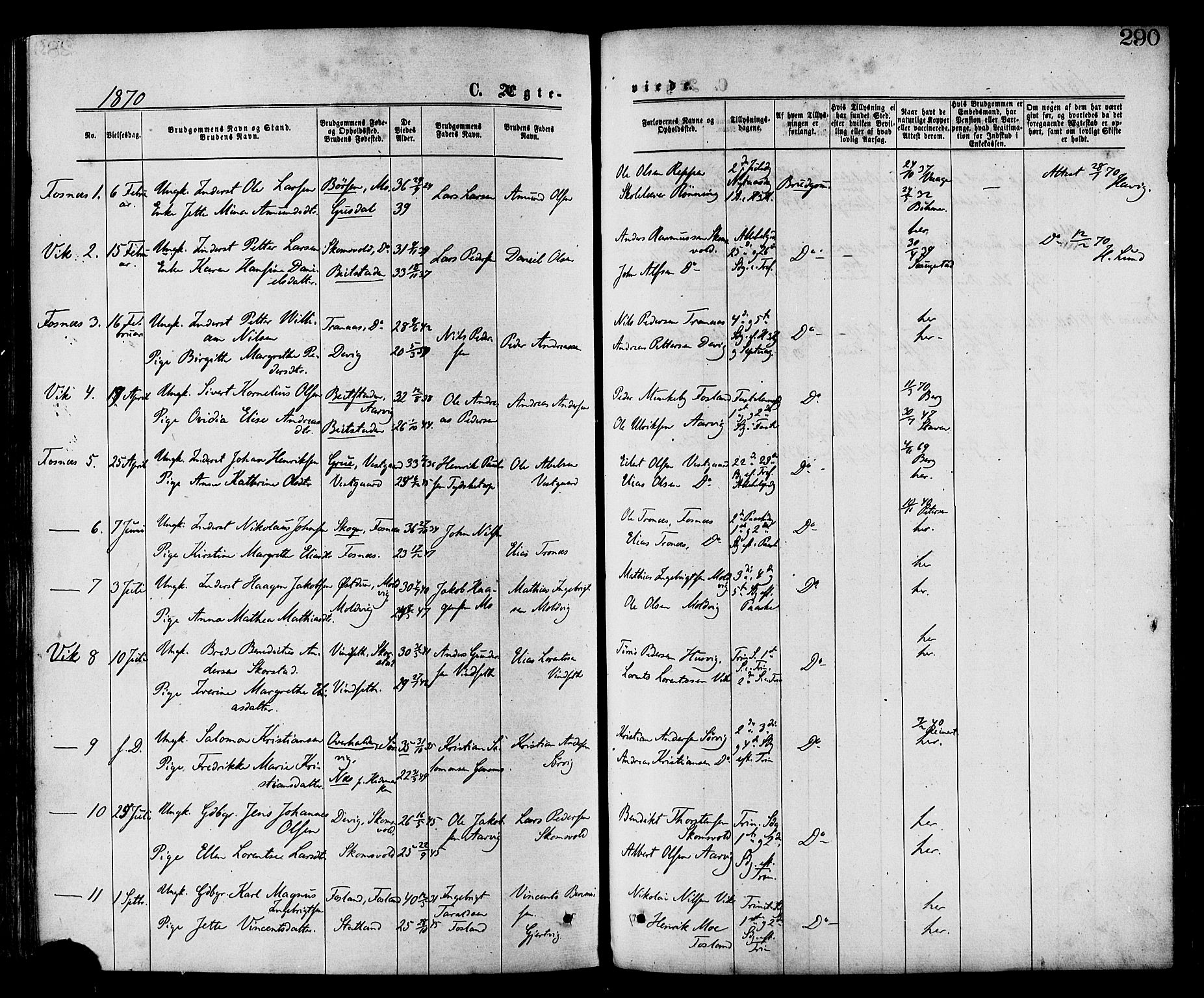 Ministerialprotokoller, klokkerbøker og fødselsregistre - Nord-Trøndelag, SAT/A-1458/773/L0616: Parish register (official) no. 773A07, 1870-1887, p. 290