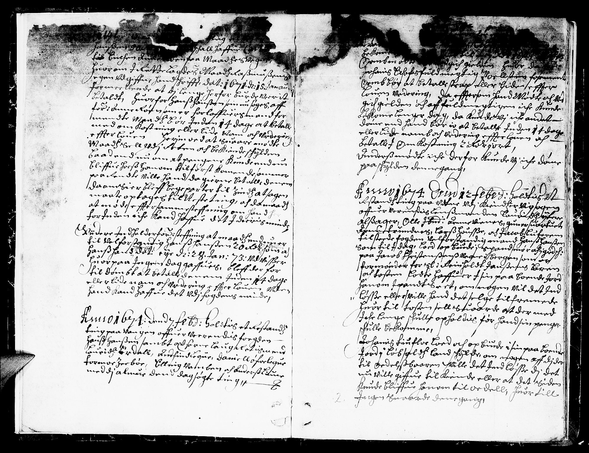 Hardanger og Voss sorenskriveri, AV/SAB-A-2501/1/1A/1Ac/L0007: Tingbok for Hardanger, Lysekloster og Halsnøy kloster, 1674, p. 1b-2a