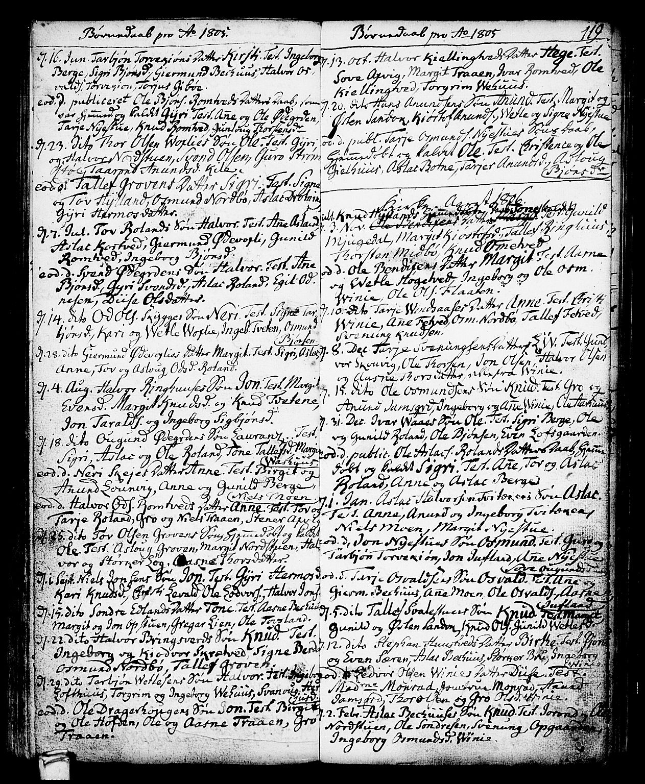 Vinje kirkebøker, AV/SAKO-A-312/F/Fa/L0002: Parish register (official) no. I 2, 1767-1814, p. 119