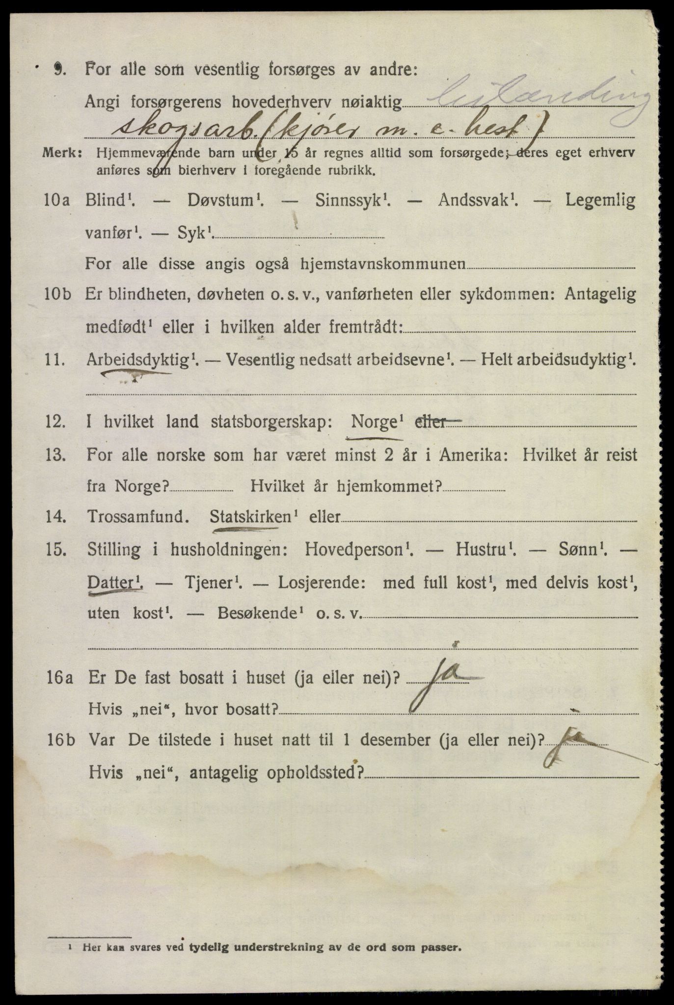 SAKO, 1920 census for Lunde, 1920, p. 5228