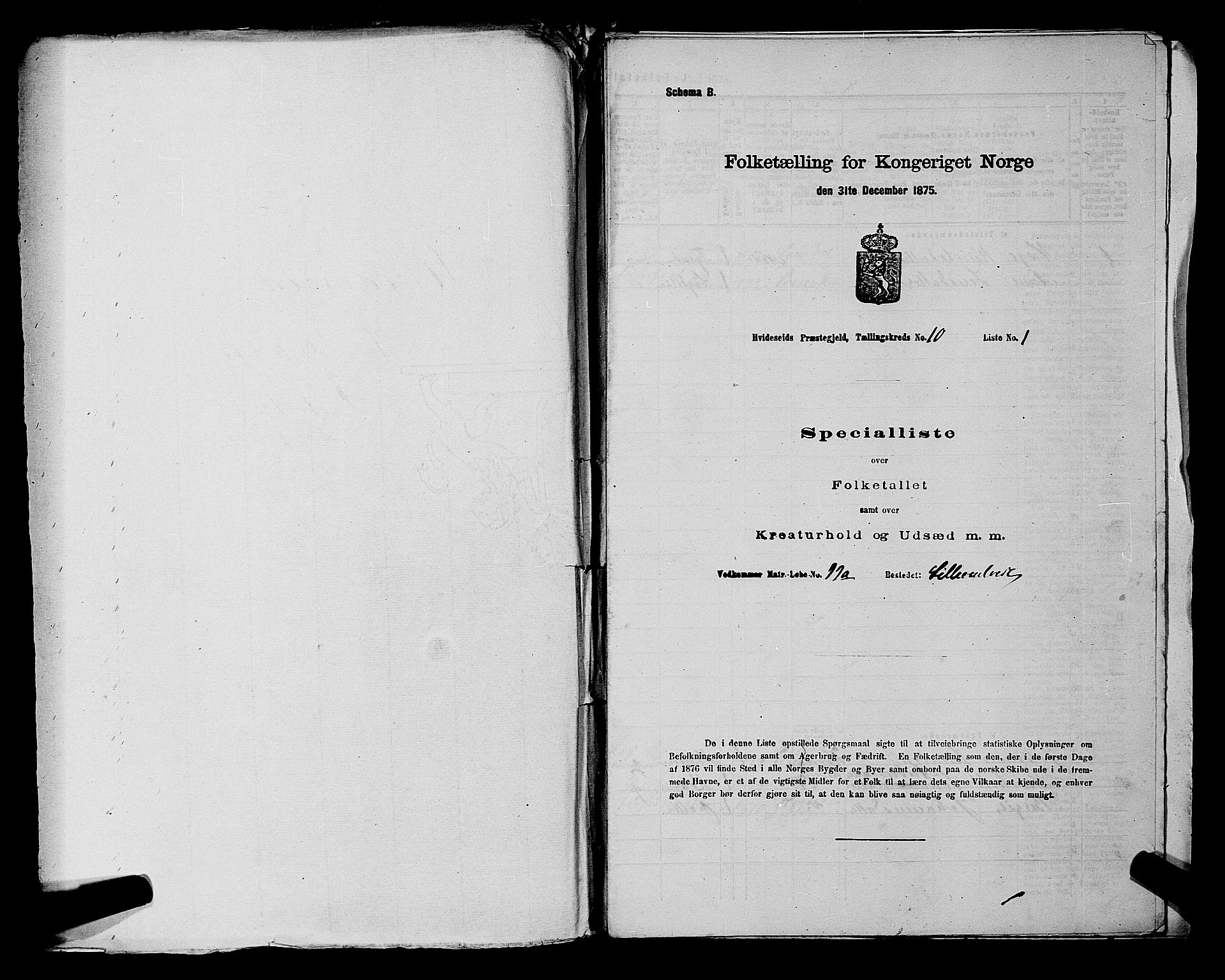 SAKO, 1875 census for 0829P Kviteseid, 1875, p. 832