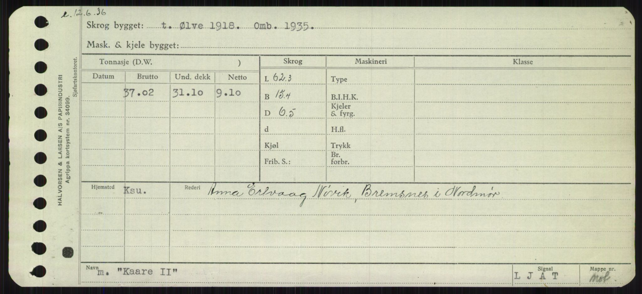 Sjøfartsdirektoratet med forløpere, Skipsmålingen, RA/S-1627/H/Ha/L0003/0002: Fartøy, Hilm-Mar / Fartøy, Kom-Mar, p. 213