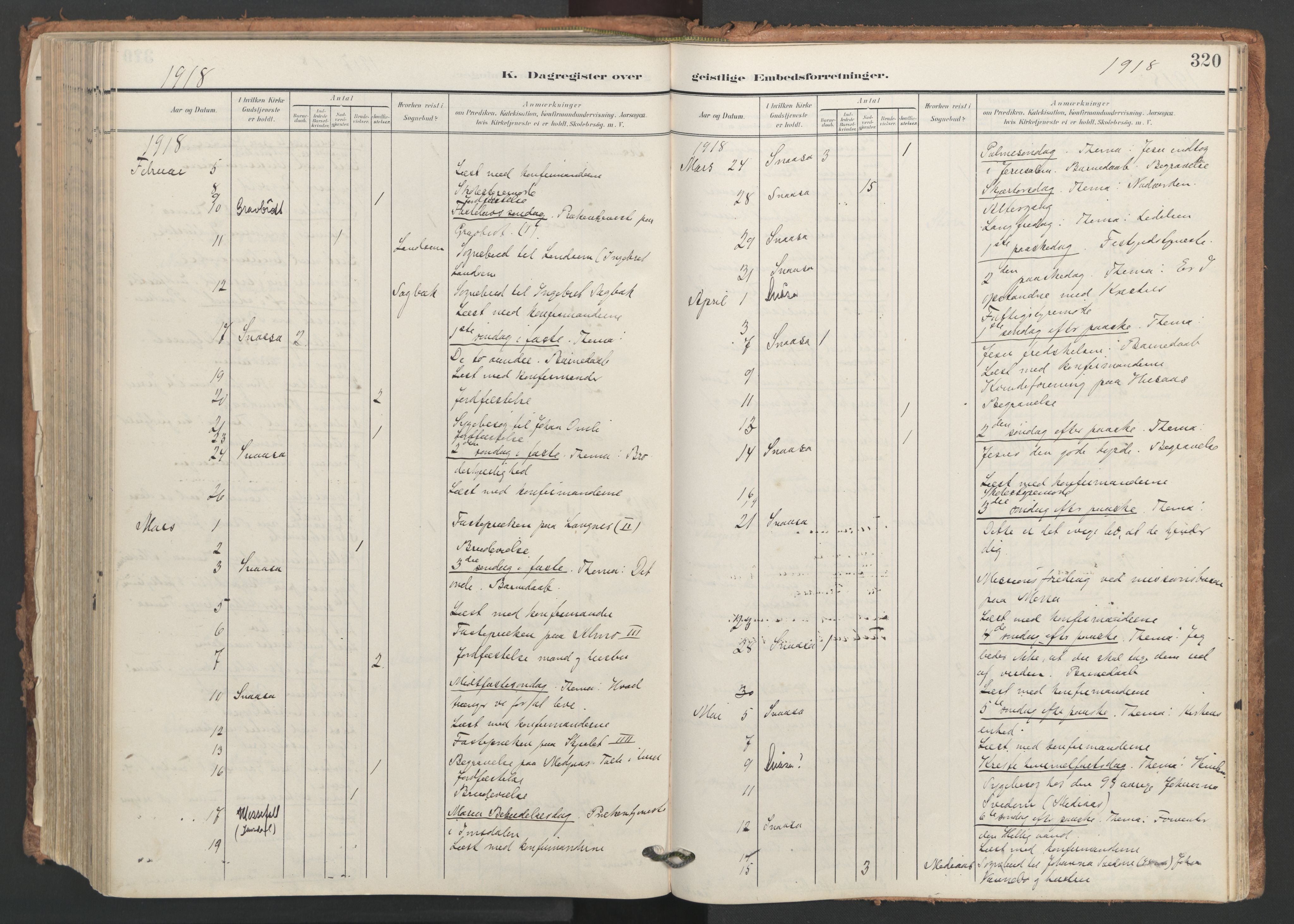 Ministerialprotokoller, klokkerbøker og fødselsregistre - Nord-Trøndelag, AV/SAT-A-1458/749/L0477: Parish register (official) no. 749A11, 1902-1927, p. 320