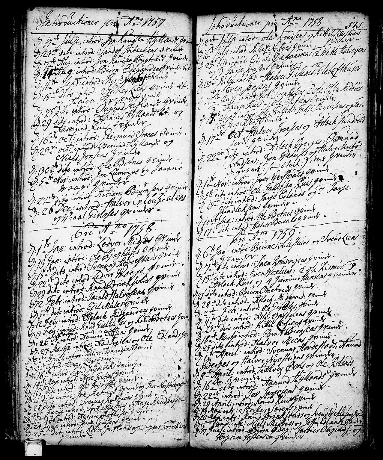 Vinje kirkebøker, SAKO/A-312/F/Fa/L0001: Parish register (official) no. I 1, 1717-1766, p. 171