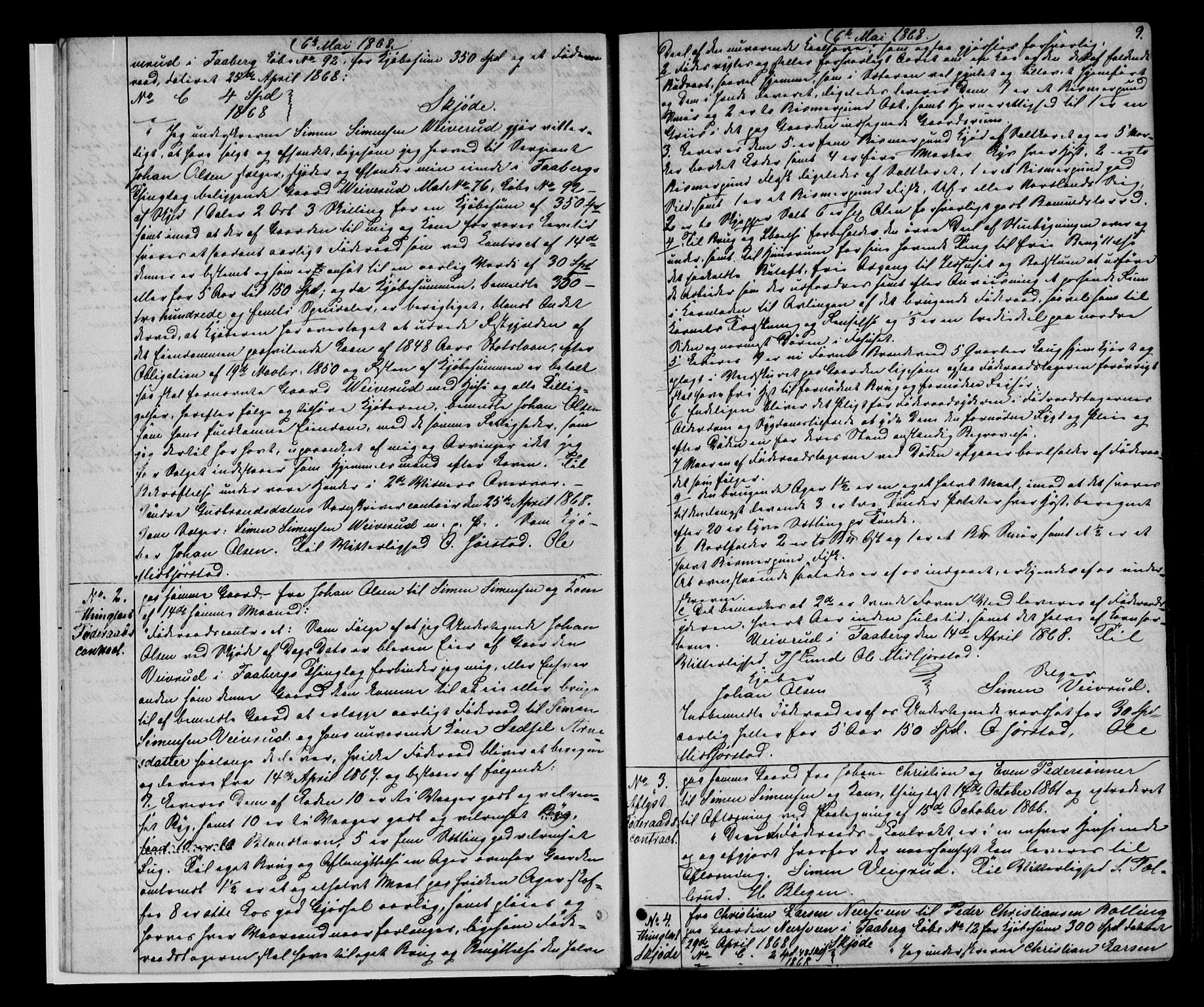 Sør-Gudbrandsdal tingrett, AV/SAH-TING-004/H/Hb/Hba/L0014: Mortgage book no. I 14, 1868-1873, p. 8-9