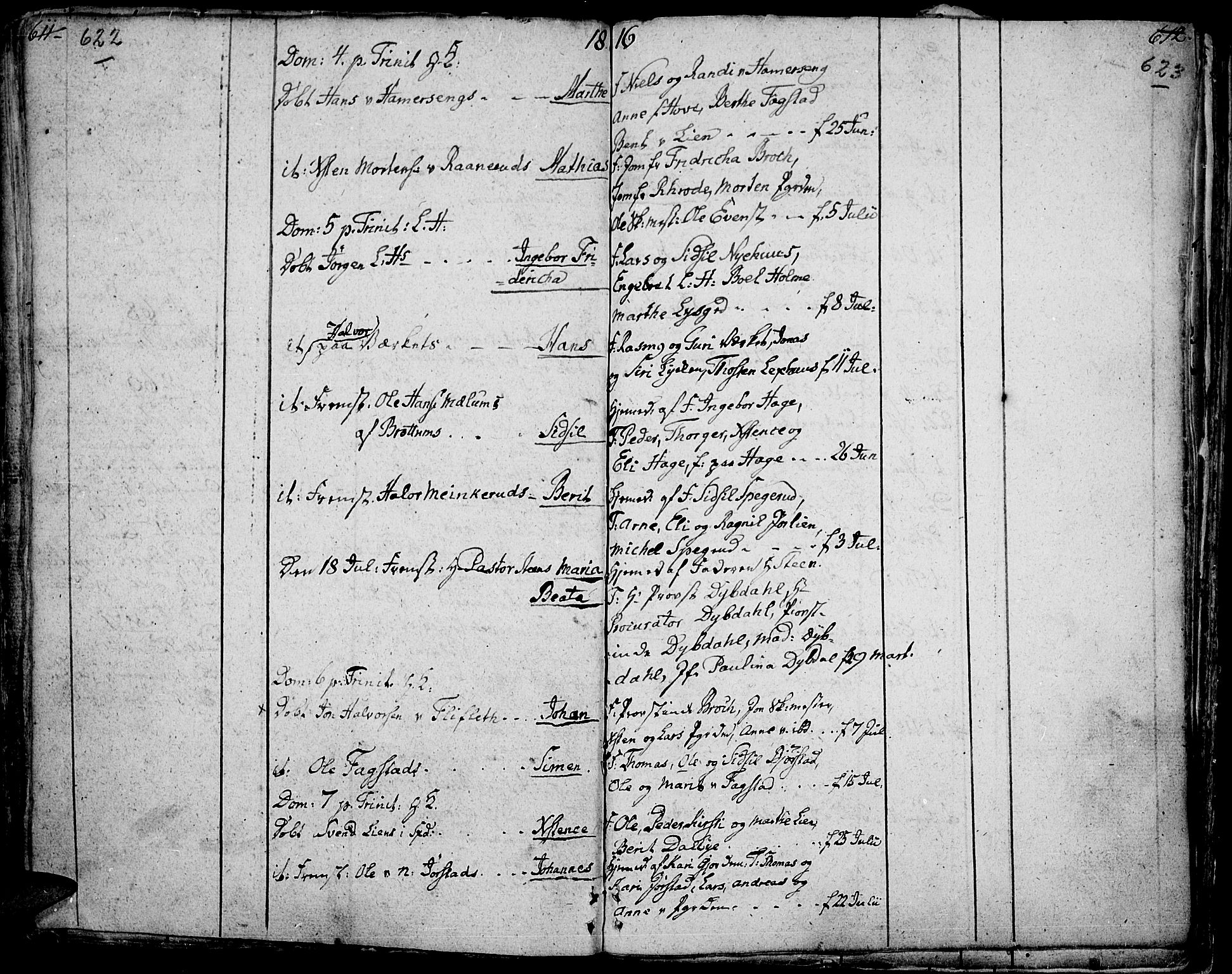 Fåberg prestekontor, AV/SAH-PREST-086/H/Ha/Haa/L0002: Parish register (official) no. 2, 1775-1818, p. 622-623