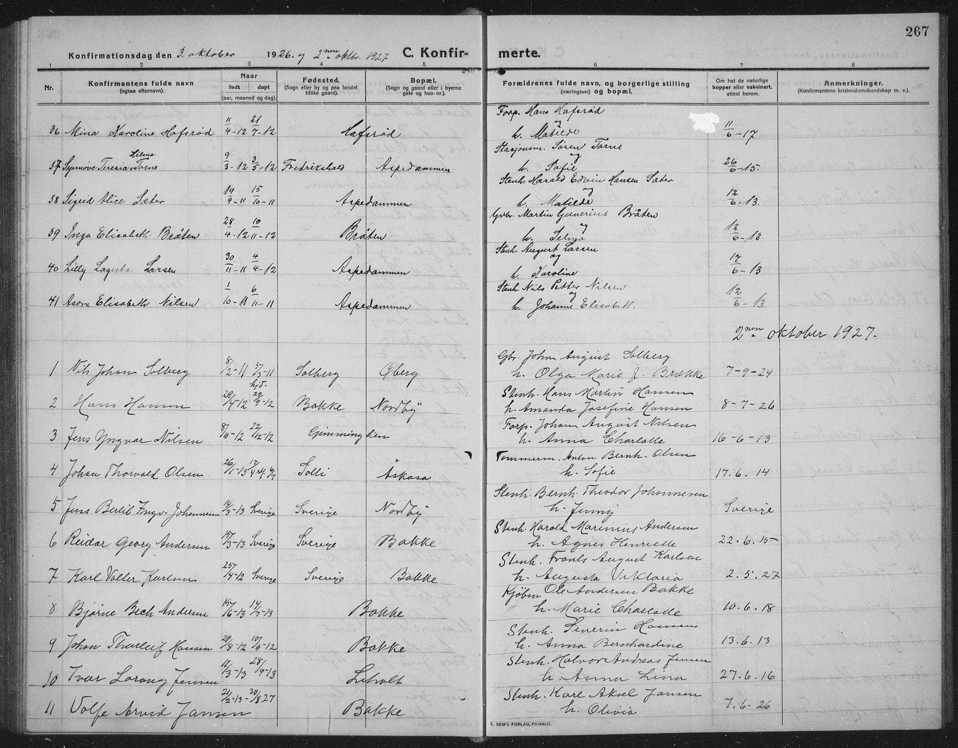 Idd prestekontor Kirkebøker, SAO/A-10911/G/Gb/L0003: Parish register (copy) no. II 3, 1914-1940, p. 267