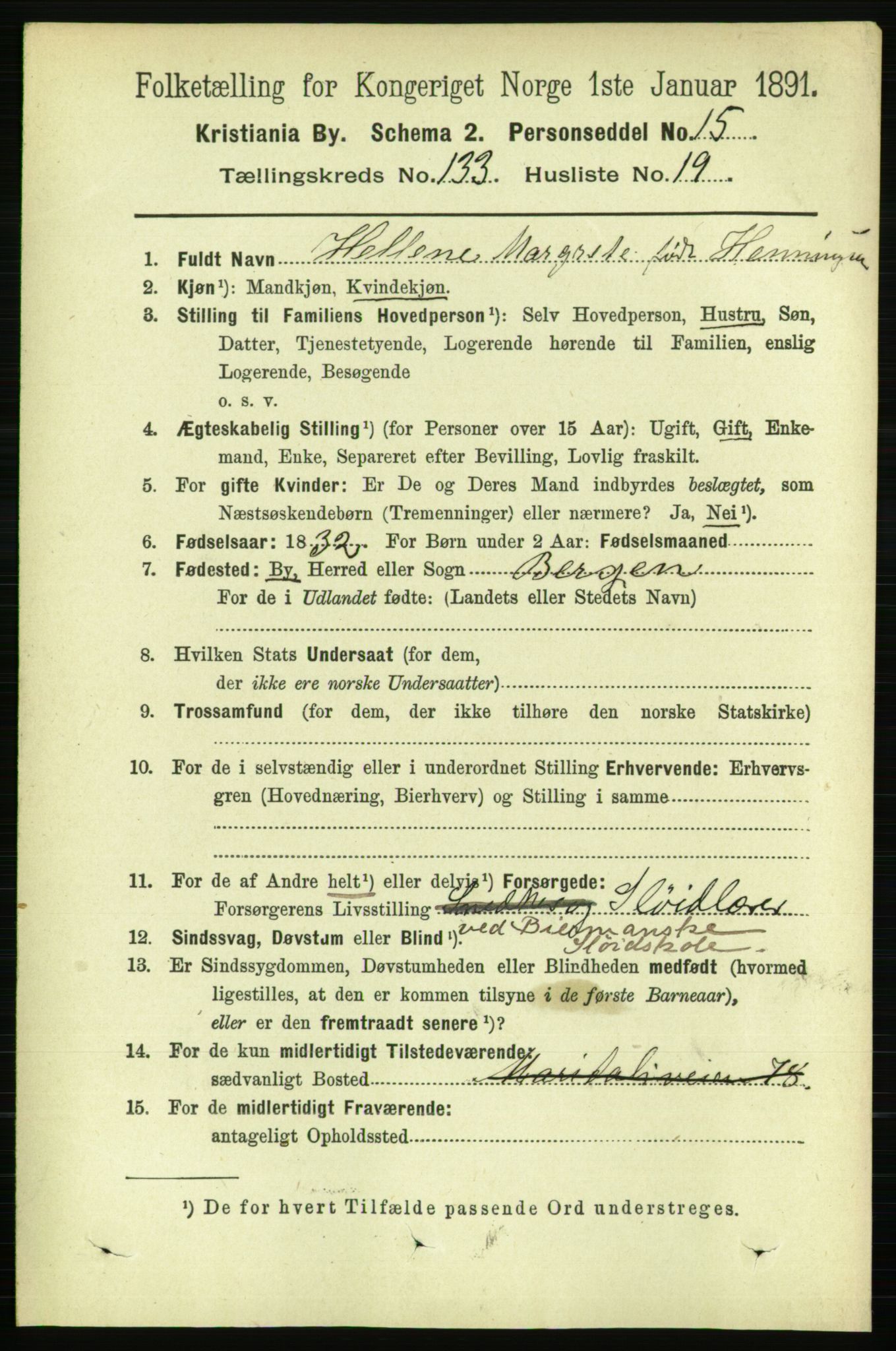 RA, 1891 census for 0301 Kristiania, 1891, p. 72799