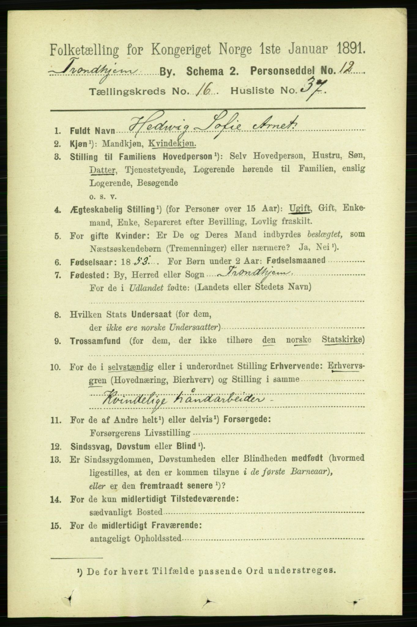 RA, 1891 census for 1601 Trondheim, 1891, p. 12731