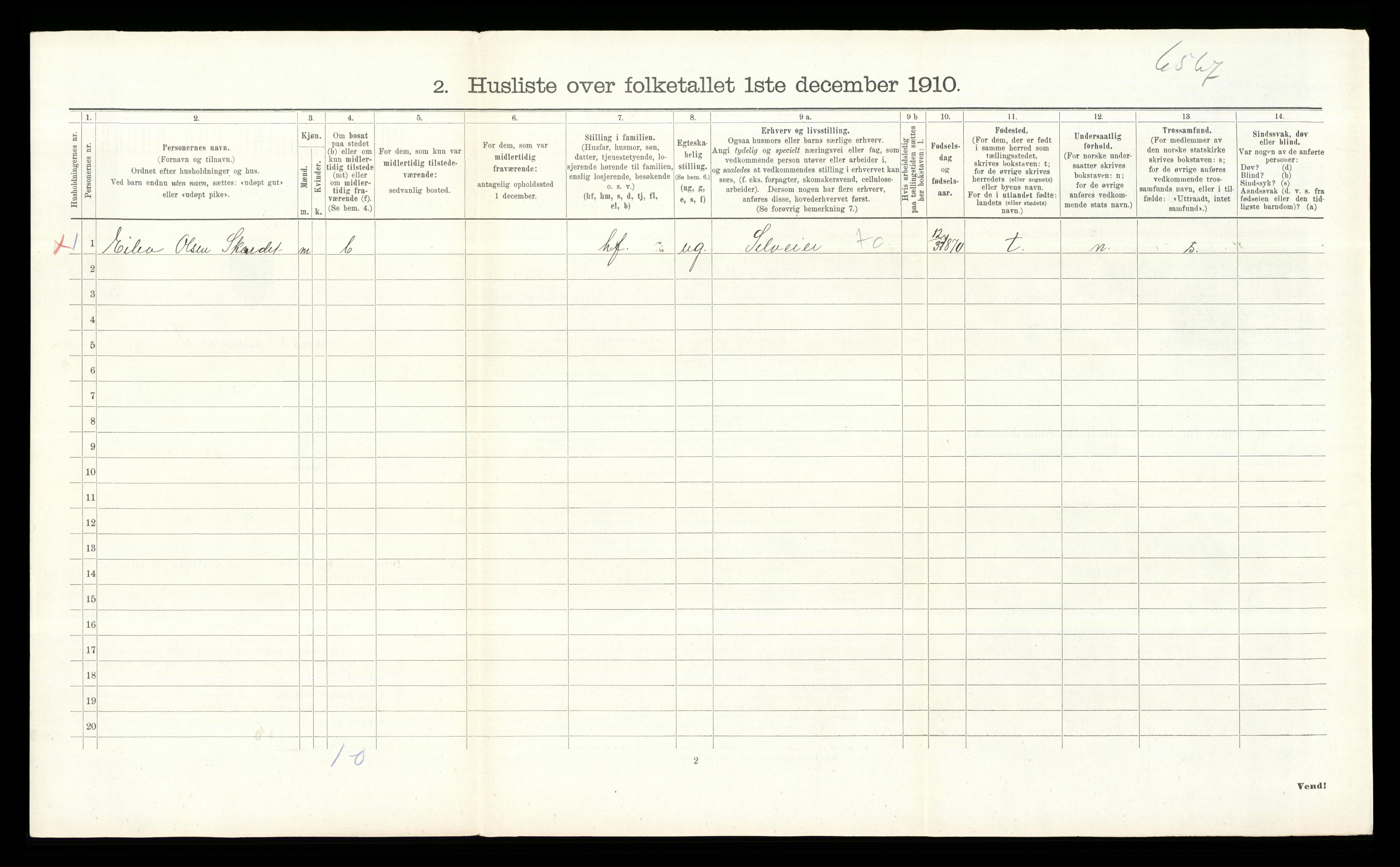 RA, 1910 census for Gol, 1910, p. 125