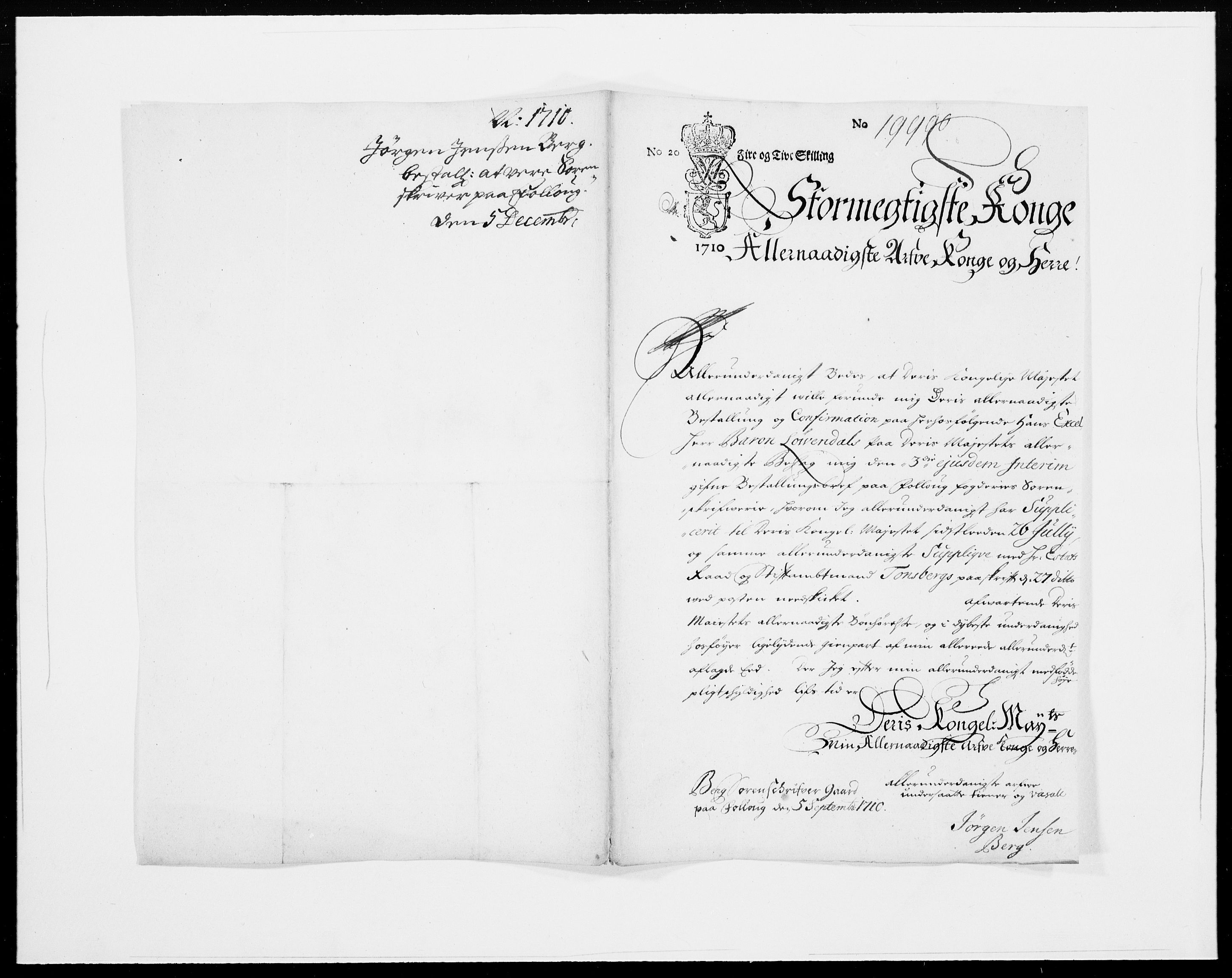 Danske Kanselli 1572-1799, AV/RA-EA-3023/F/Fc/Fcc/Fcca/L0069: Norske innlegg 1572-1799, 1710, p. 279