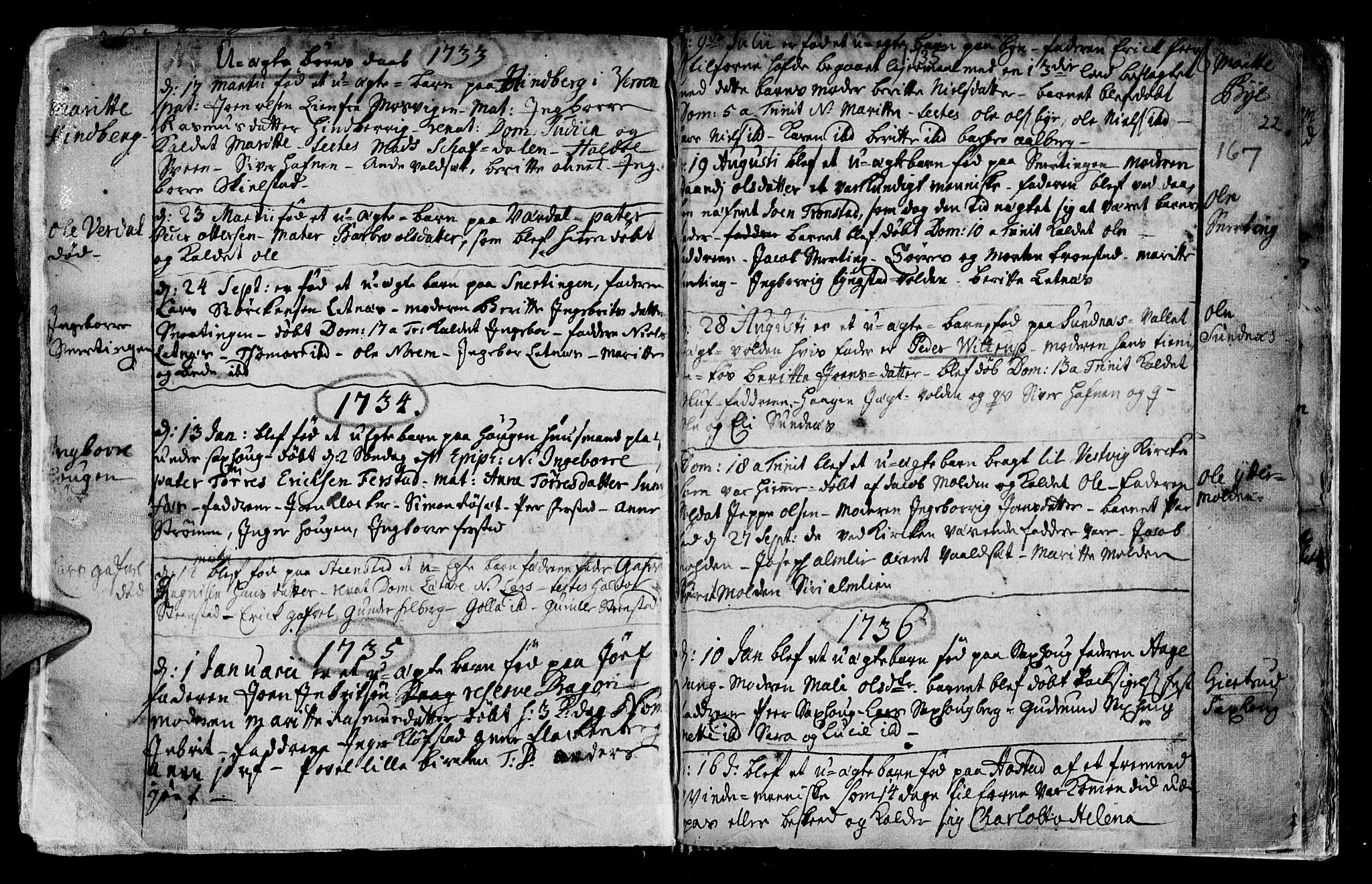 Ministerialprotokoller, klokkerbøker og fødselsregistre - Nord-Trøndelag, SAT/A-1458/730/L0272: Parish register (official) no. 730A01, 1733-1764, p. 167
