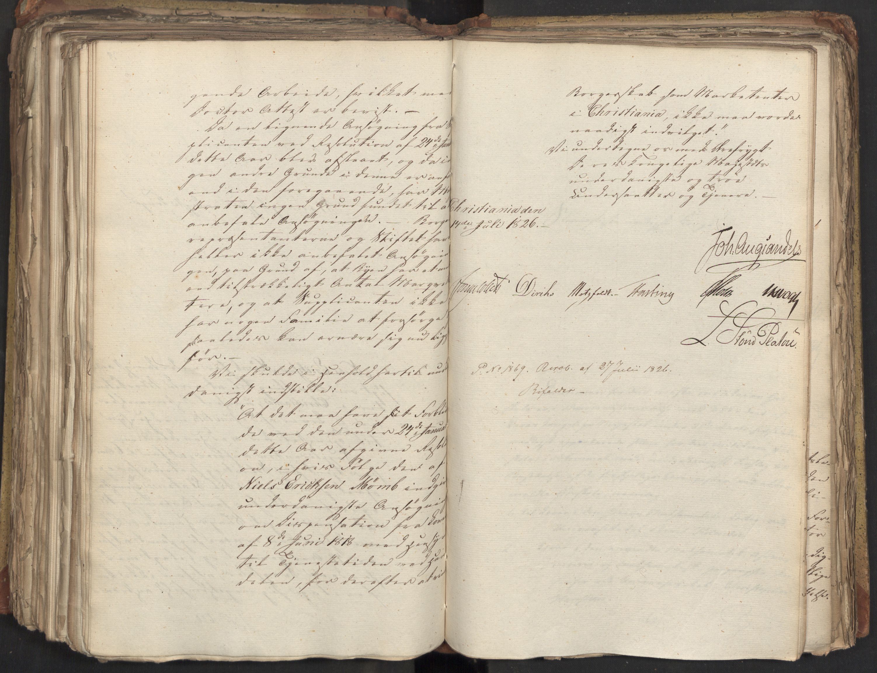 Statsrådsavdelingen i Stockholm, AV/RA-S-1003/D/Da/L0047: Regjeringsinnstillinger nr. 3501-3659, 1826, p. 340