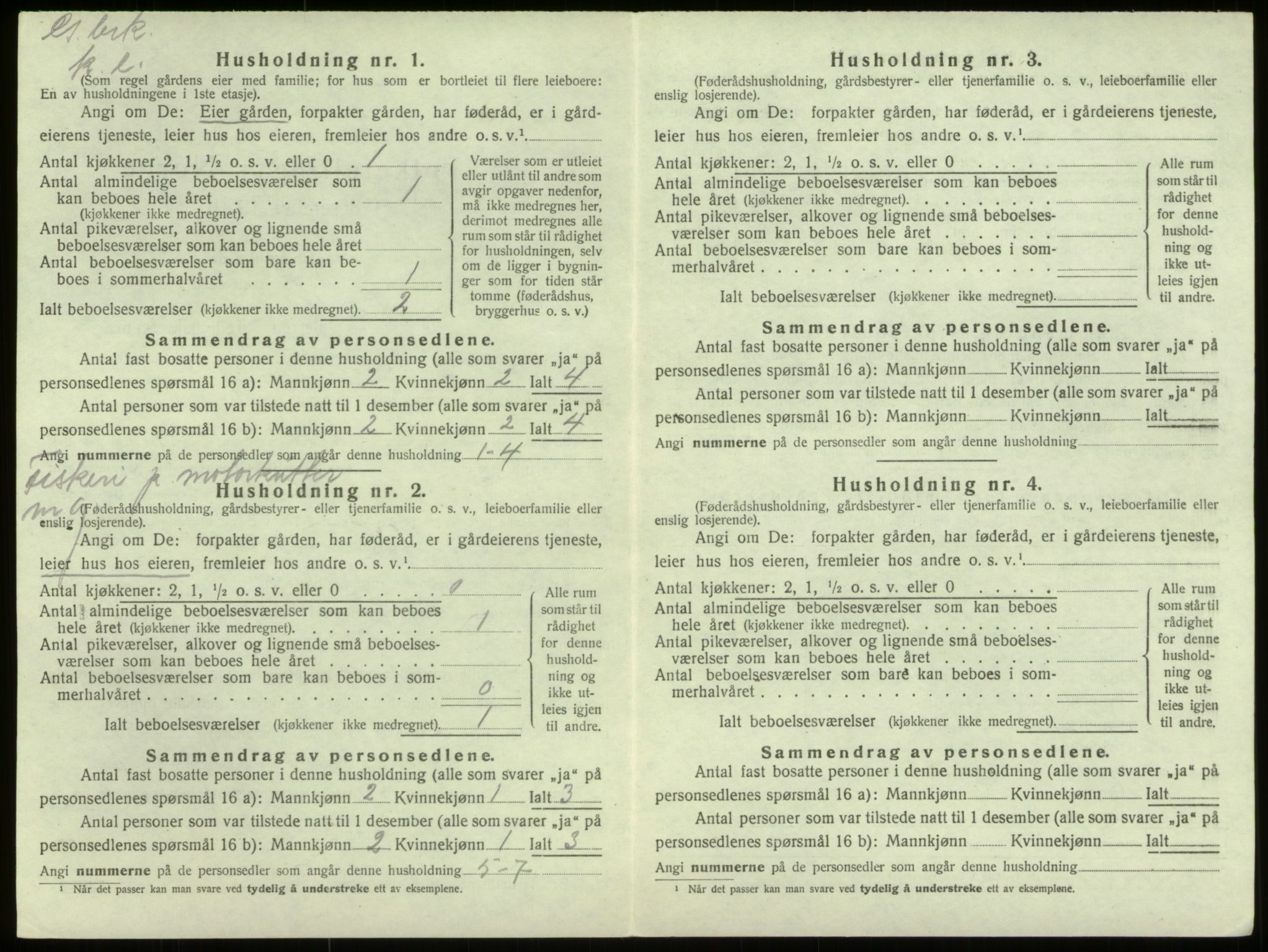 SAB, 1920 census for Selje, 1920, p. 1019