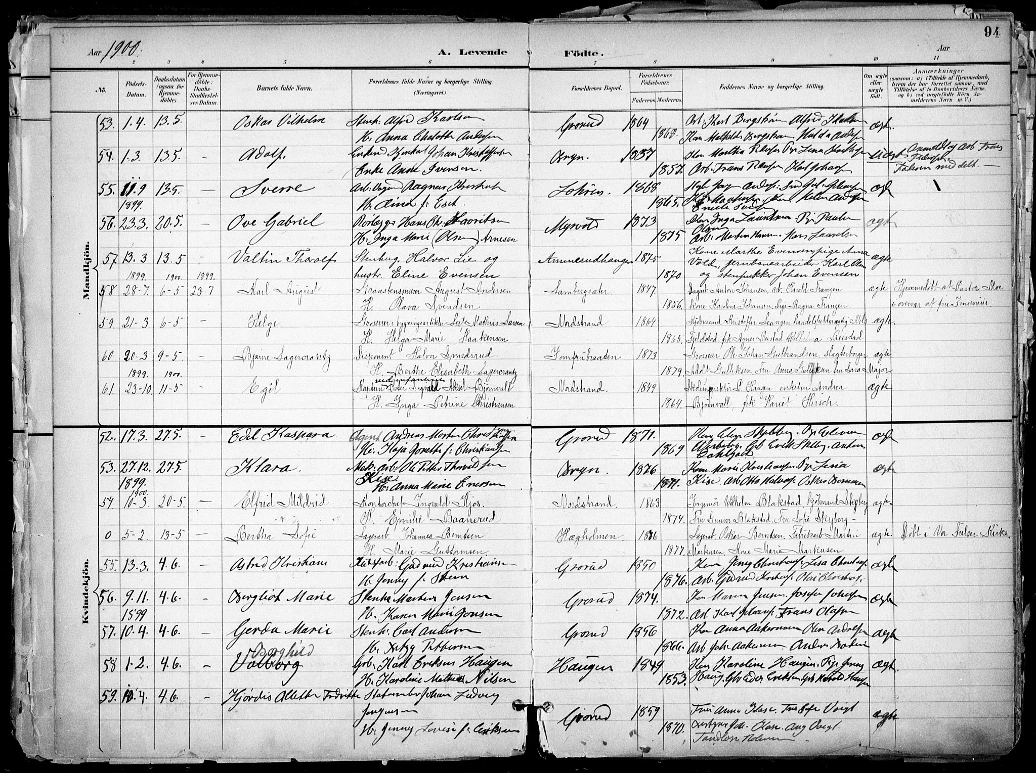 Østre Aker prestekontor Kirkebøker, AV/SAO-A-10840/F/Fa/L0010: Parish register (official) no. I 10, 1895-1912, p. 94