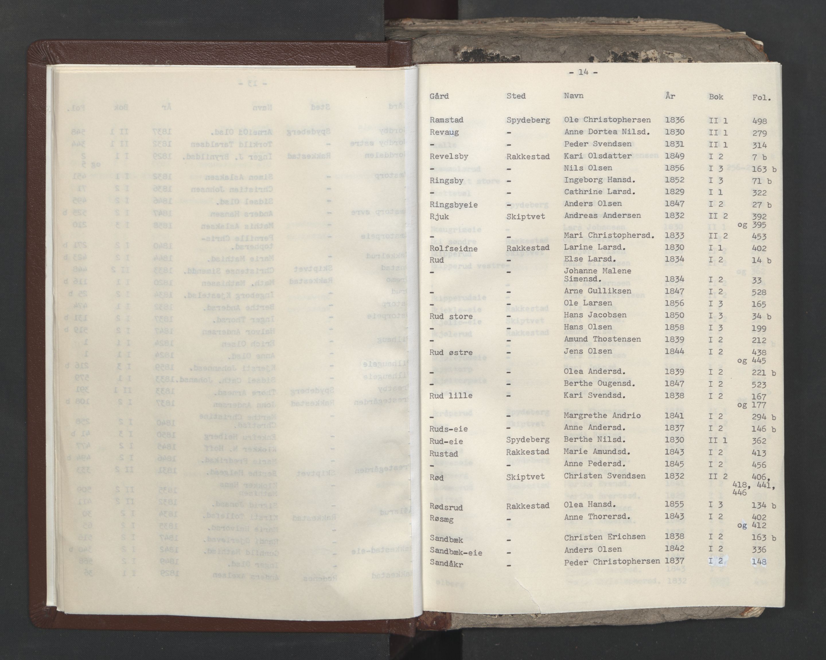 Rakkestad sorenskriveri, AV/SAO-A-10686/H/Hc/Hca/L0001: Skifteregistreringsprotokoller, 1824-1833, p. 14