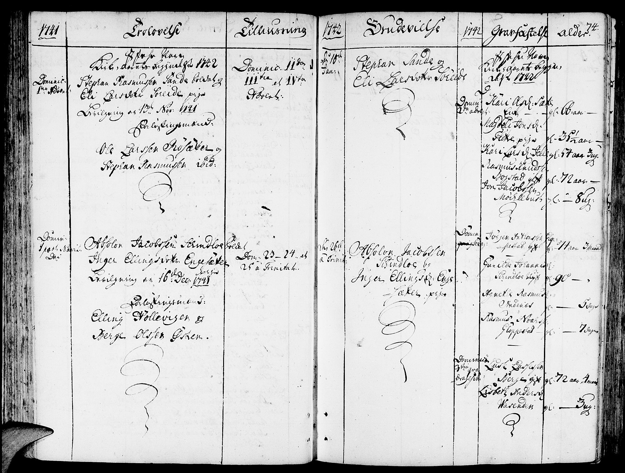 Gloppen sokneprestembete, AV/SAB-A-80101/H/Haa/Haaa/L0003: Parish register (official) no. A 3, 1739-1757, p. 74