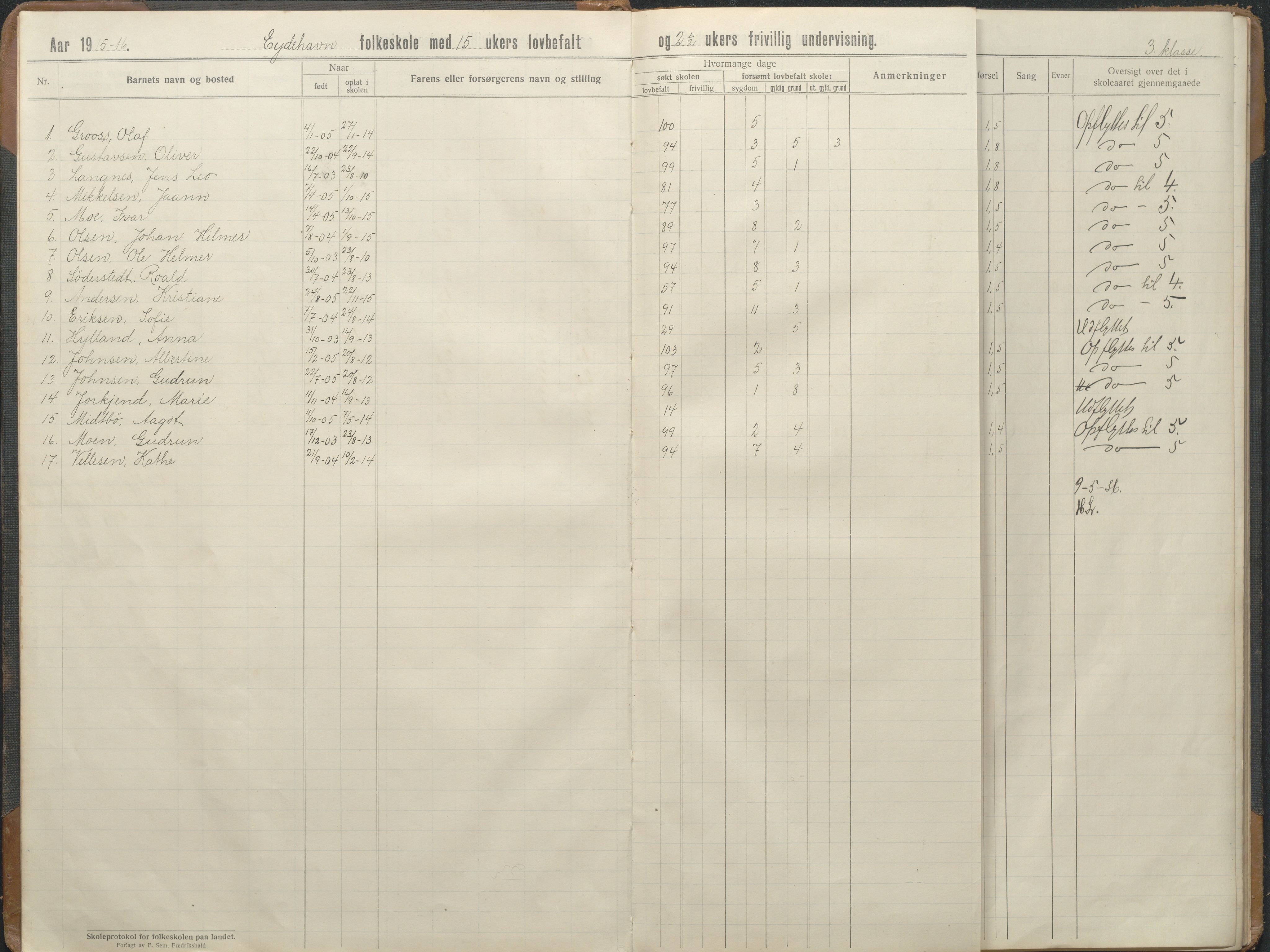 Stokken kommune, AAKS/KA0917-PK/04/04d/L0010: Skoleprotokoll, 1914-1934