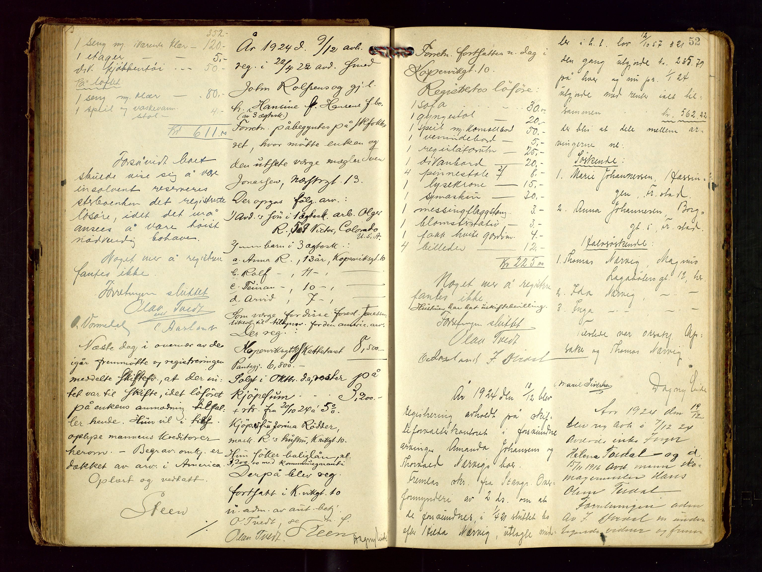 Stavanger skifteforvalter, AV/SAST-A-101412/001/5/53/533BA/L0004: Registreringsprotokoll, 1923-1930, p. 51b-52a
