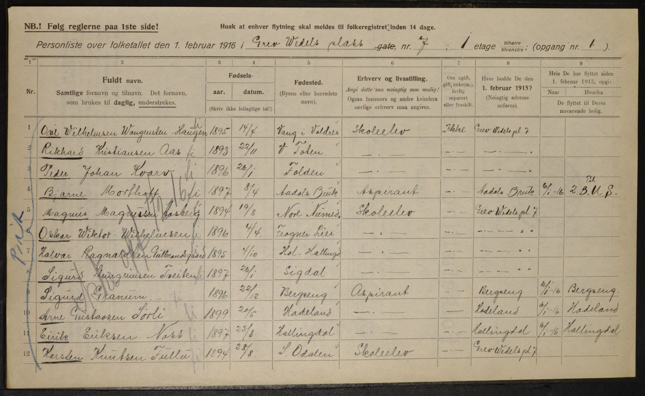 OBA, Municipal Census 1916 for Kristiania, 1916, p. 30507